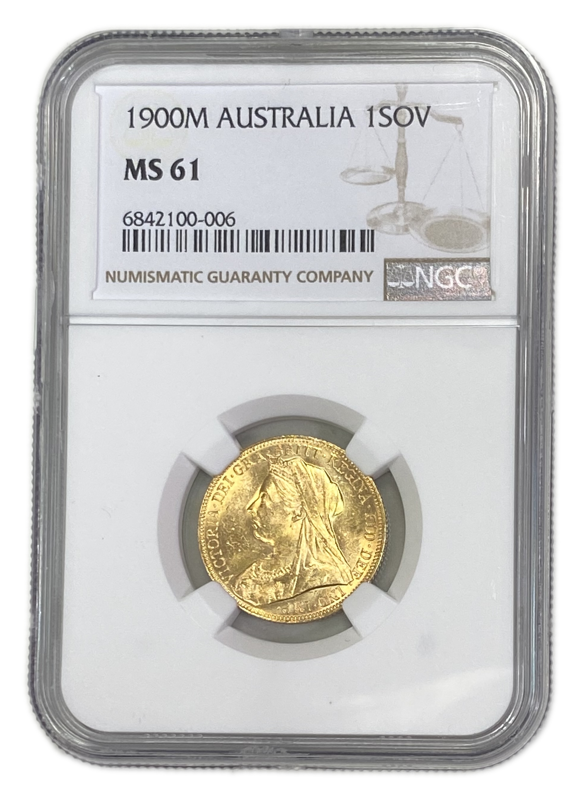 England (Great Britain) – Australia Melbourne – 1 Sovereign 1900 M – Victoria – NGC MS 61 - Gold 917, 7.988g - 1 0