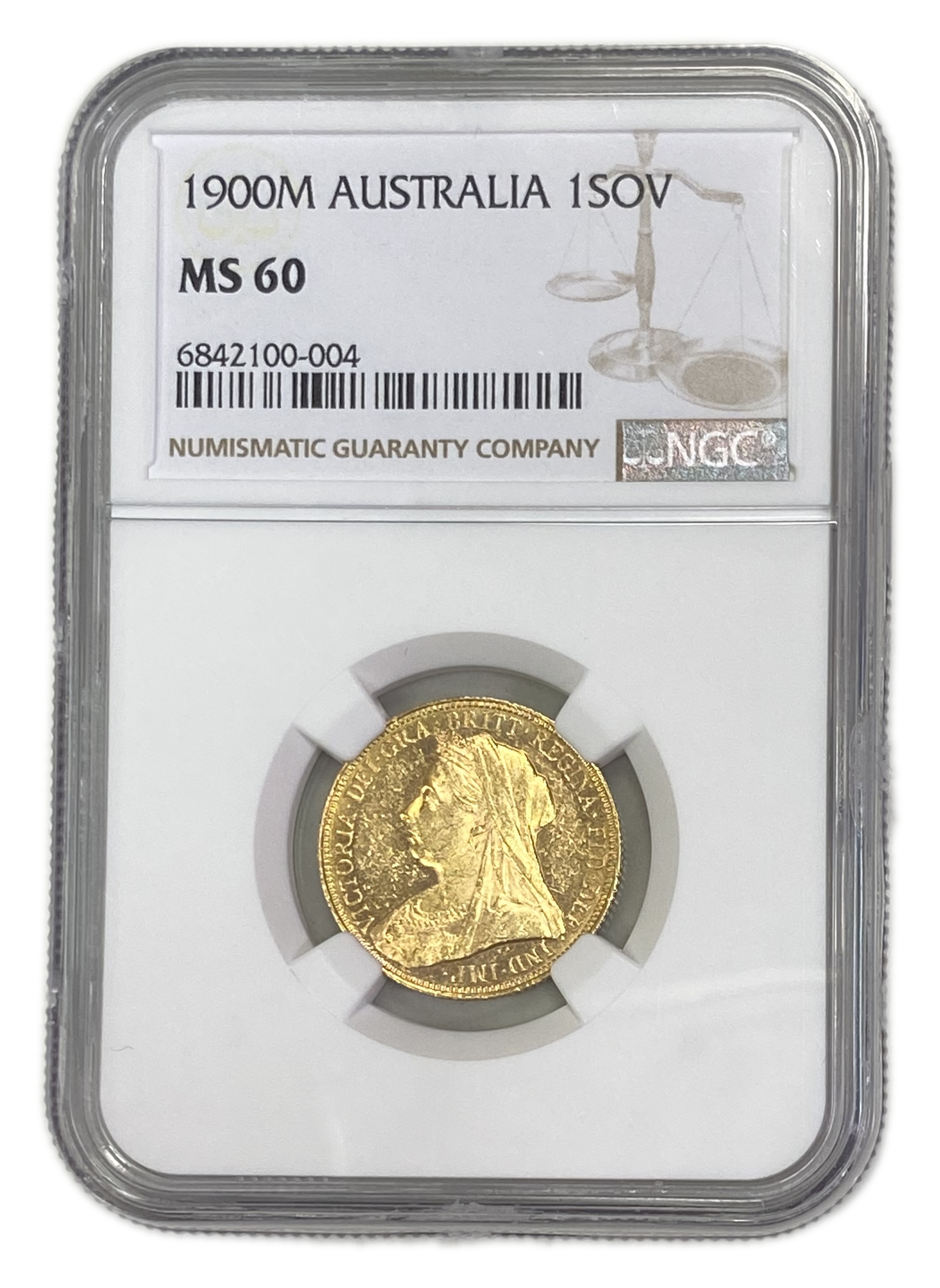 England (Great Britain) – Australia Melbourne – 1 Sovereign 1900 M – Victoria – NGC MS 60 - Gold 917, 7.988g - 1 0
