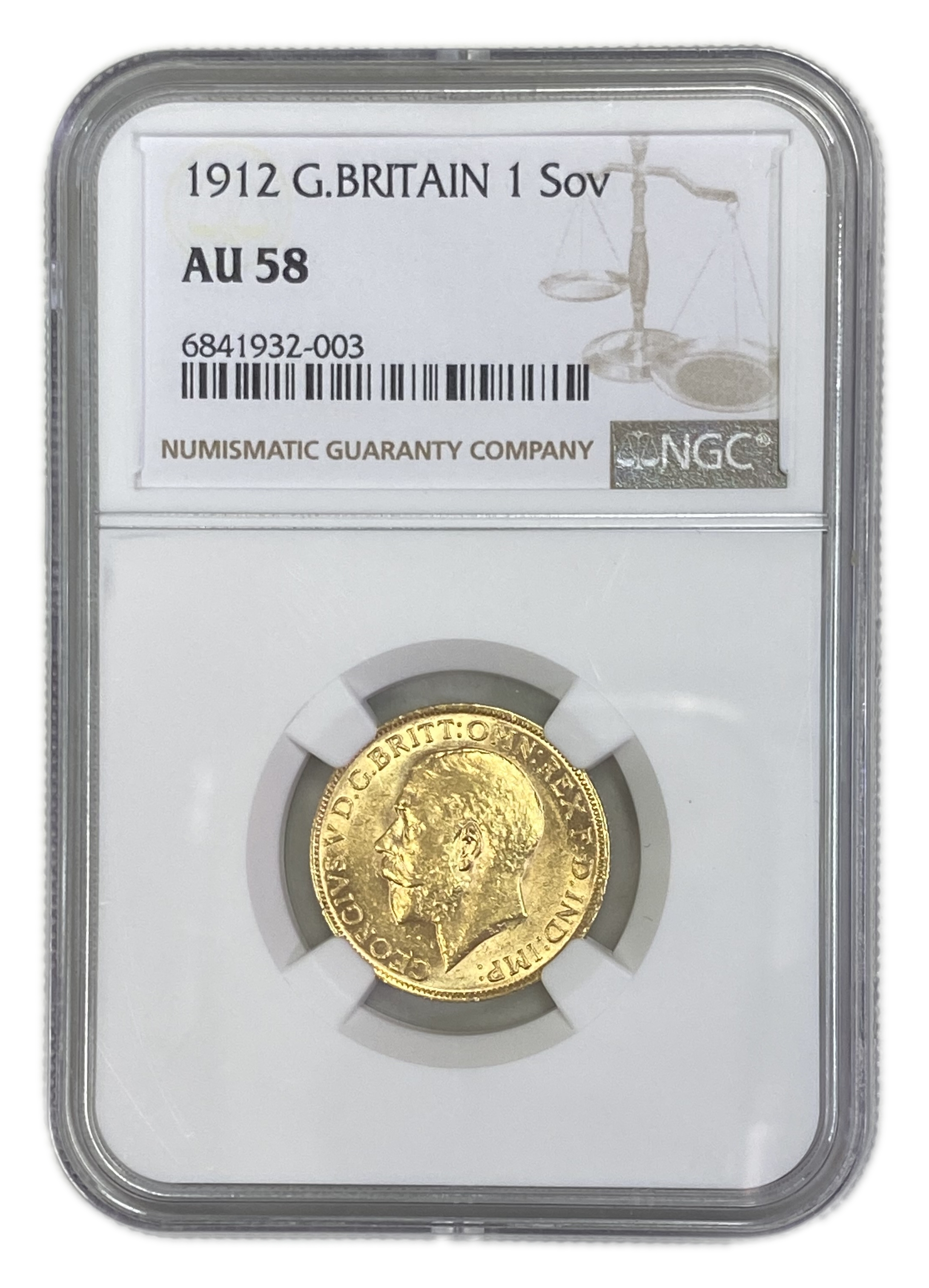 England (Great Britain) – 1 Sovereign 1912 – Edward VII – NGC AU 58 - Gold 917, 7.988g - 1 0