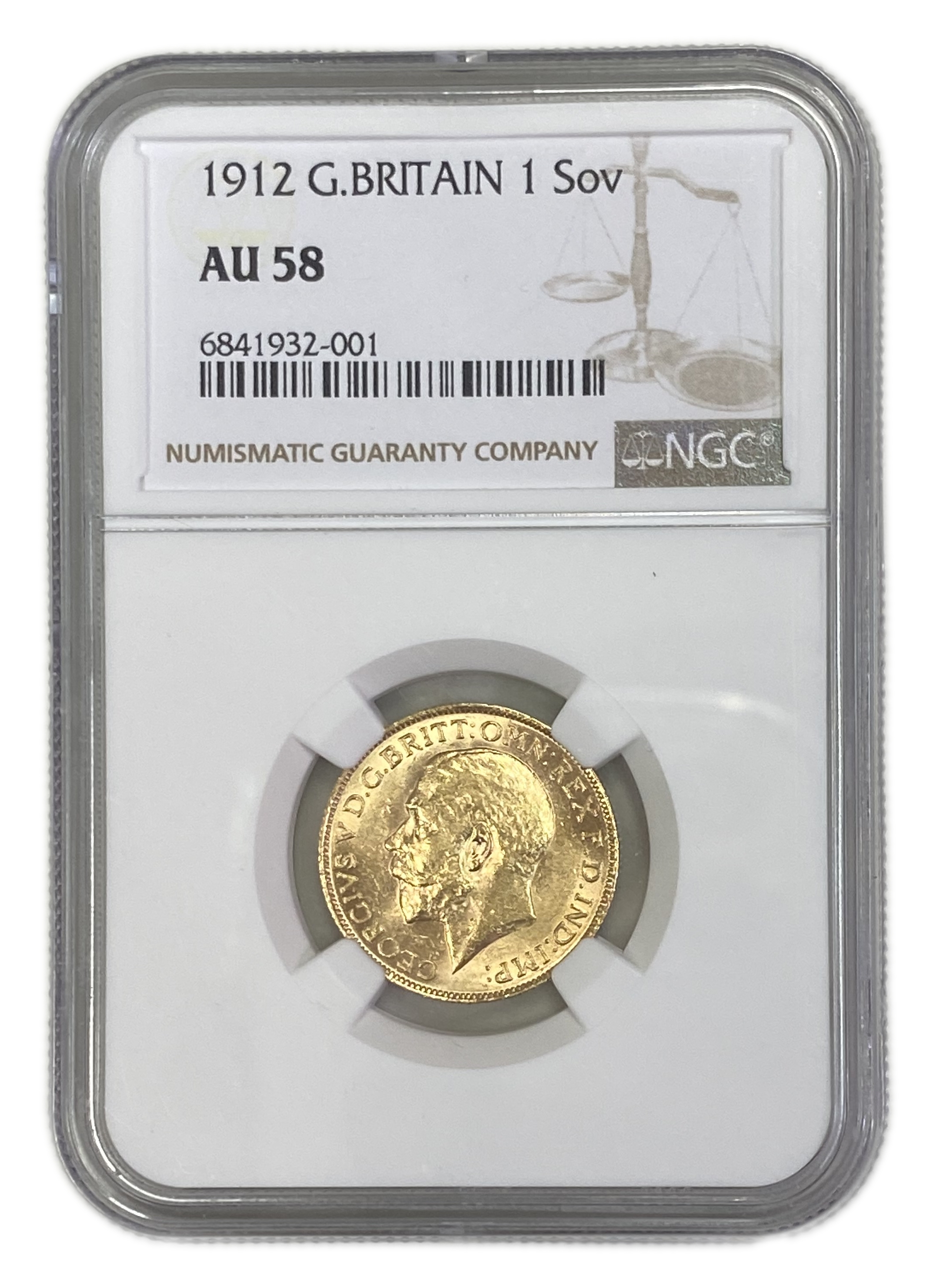 England (Great Britain) – 1 Sovereign 1912 – Edward VII – NGC AU 58 - Gold 917, 7.988g - 1 0