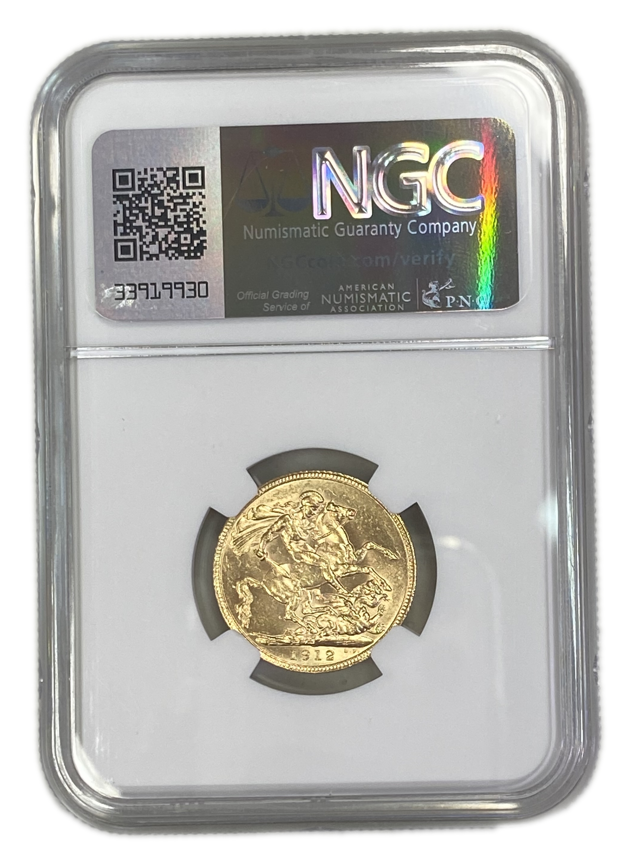 England (Great Britain) – 1 Sovereign 1912 – Edward VII – NGC AU 58 - Gold 917, 7.988g - 1 1