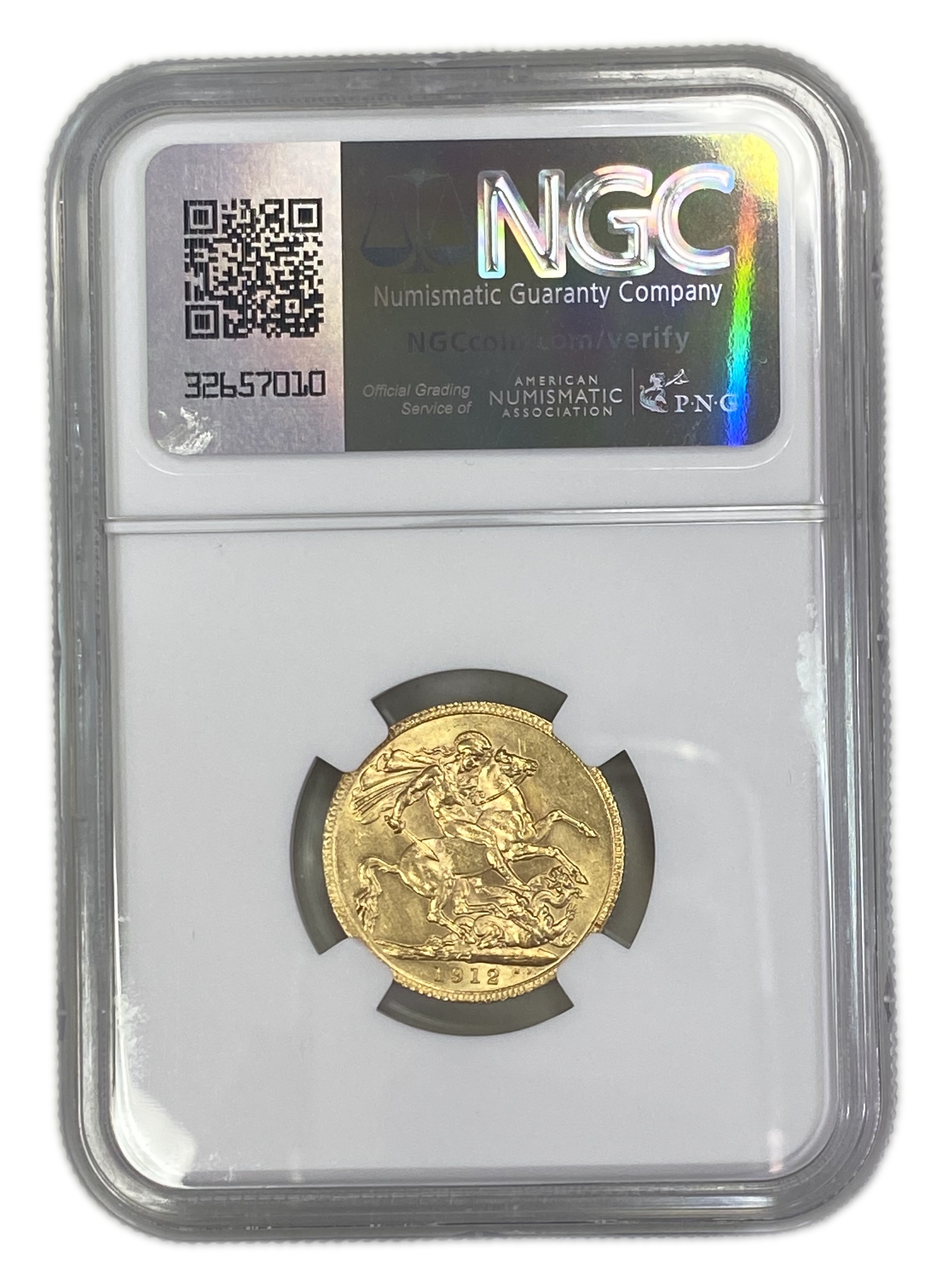 England (Great Britain) – 1 Sovereign 1912 – Edward VII – NGC UNC DETAILS - Gold 917, 7.988g - 1 1