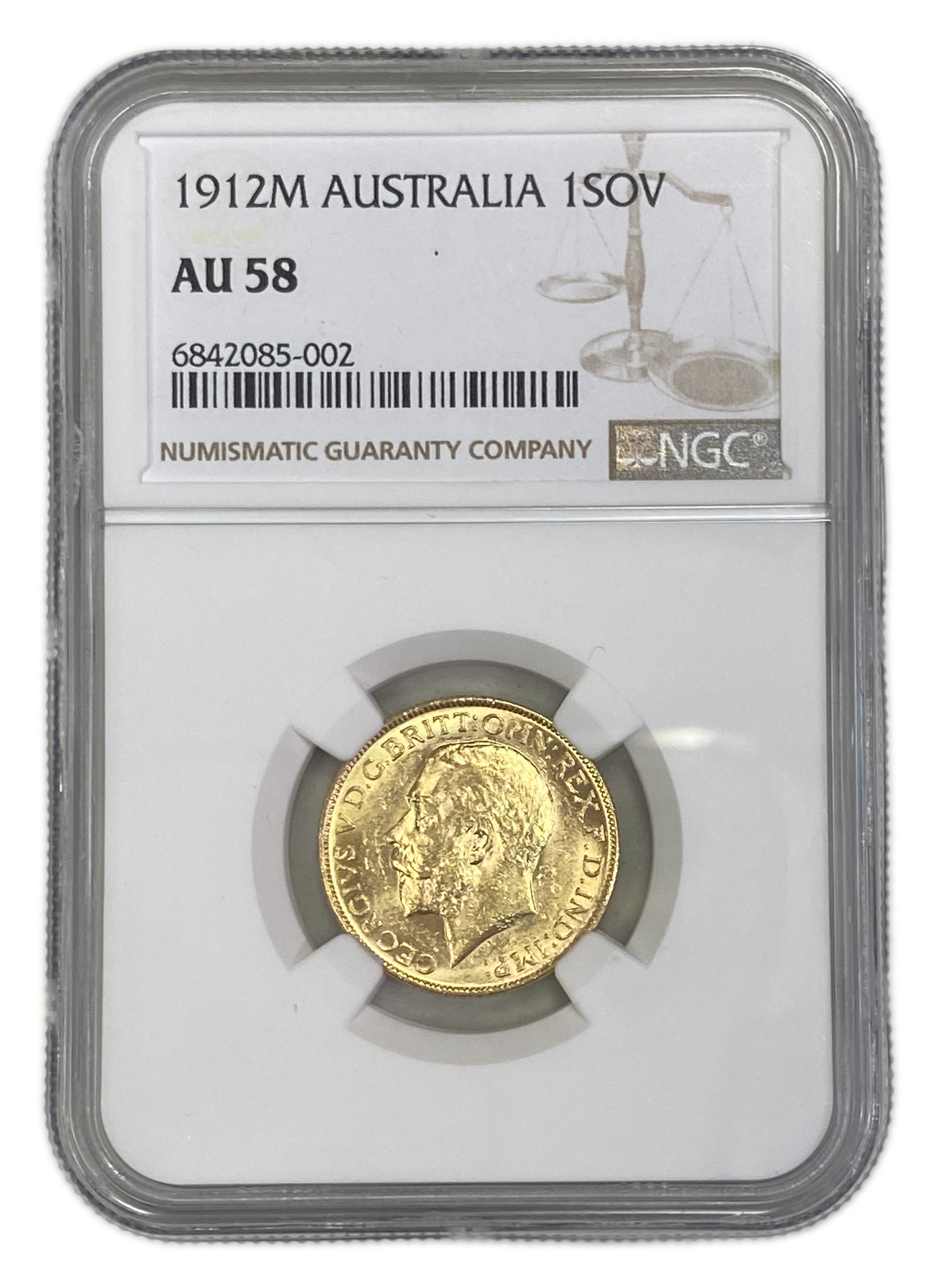 England (Great Britain) – Australia Melbourne – 1 Sovereign 1912 M – Edward VII – NGC AU 58 - Gold 917, 7.988g - 1 0