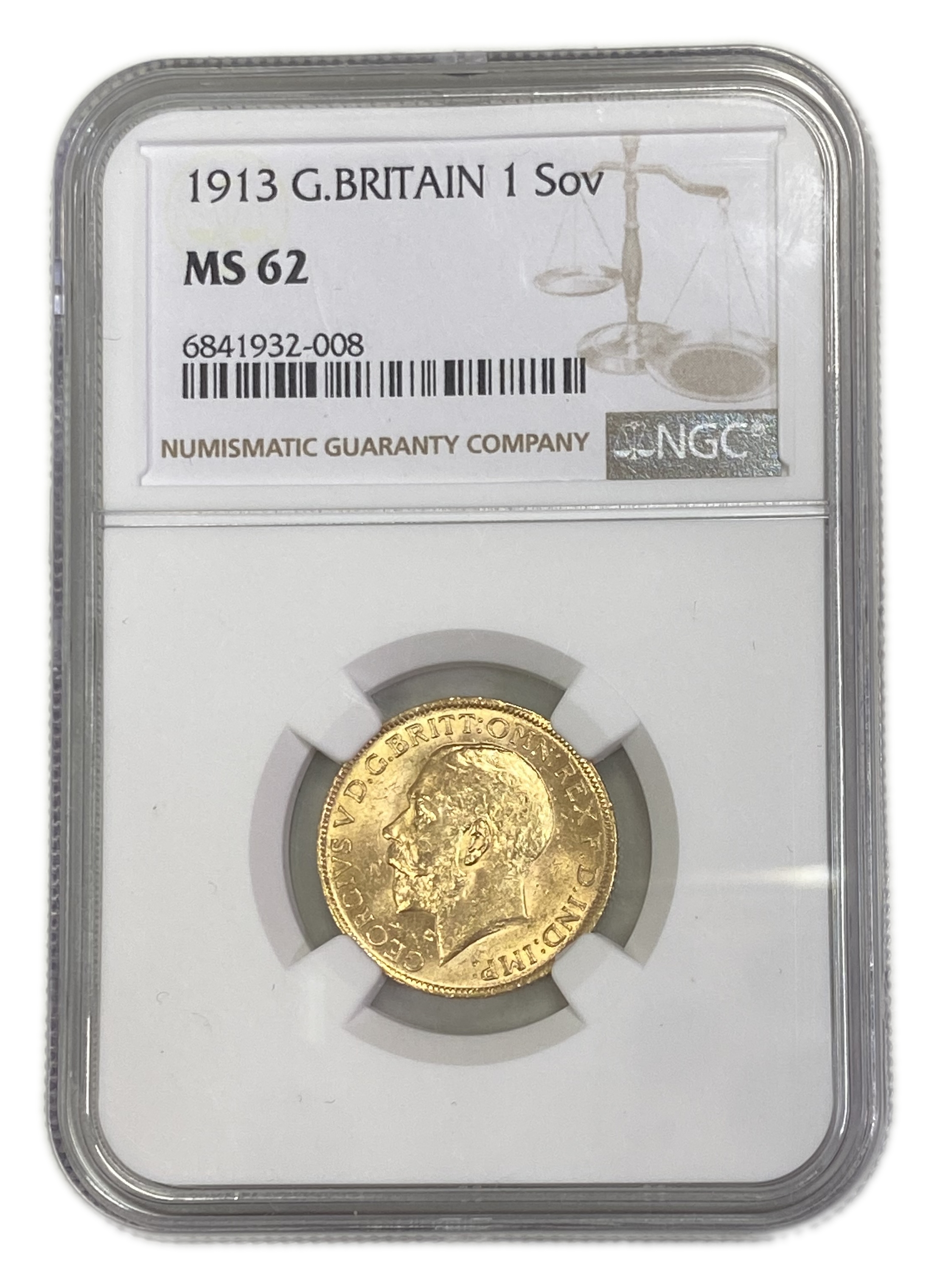 England (Great Britain) – 1 Sovereign 1913 – Edward VII – NGC MS 62 - Gold 917, 7.988g - 1 0