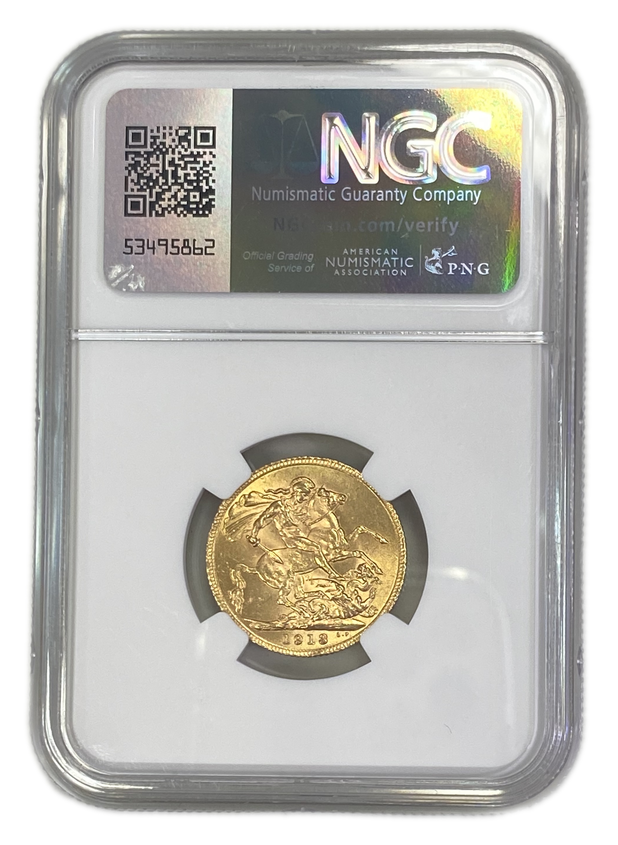 England (Great Britain) – 1 Sovereign 1913 – Edward VII – NGC MS 62 - Gold 917, 7.988g - 1 1