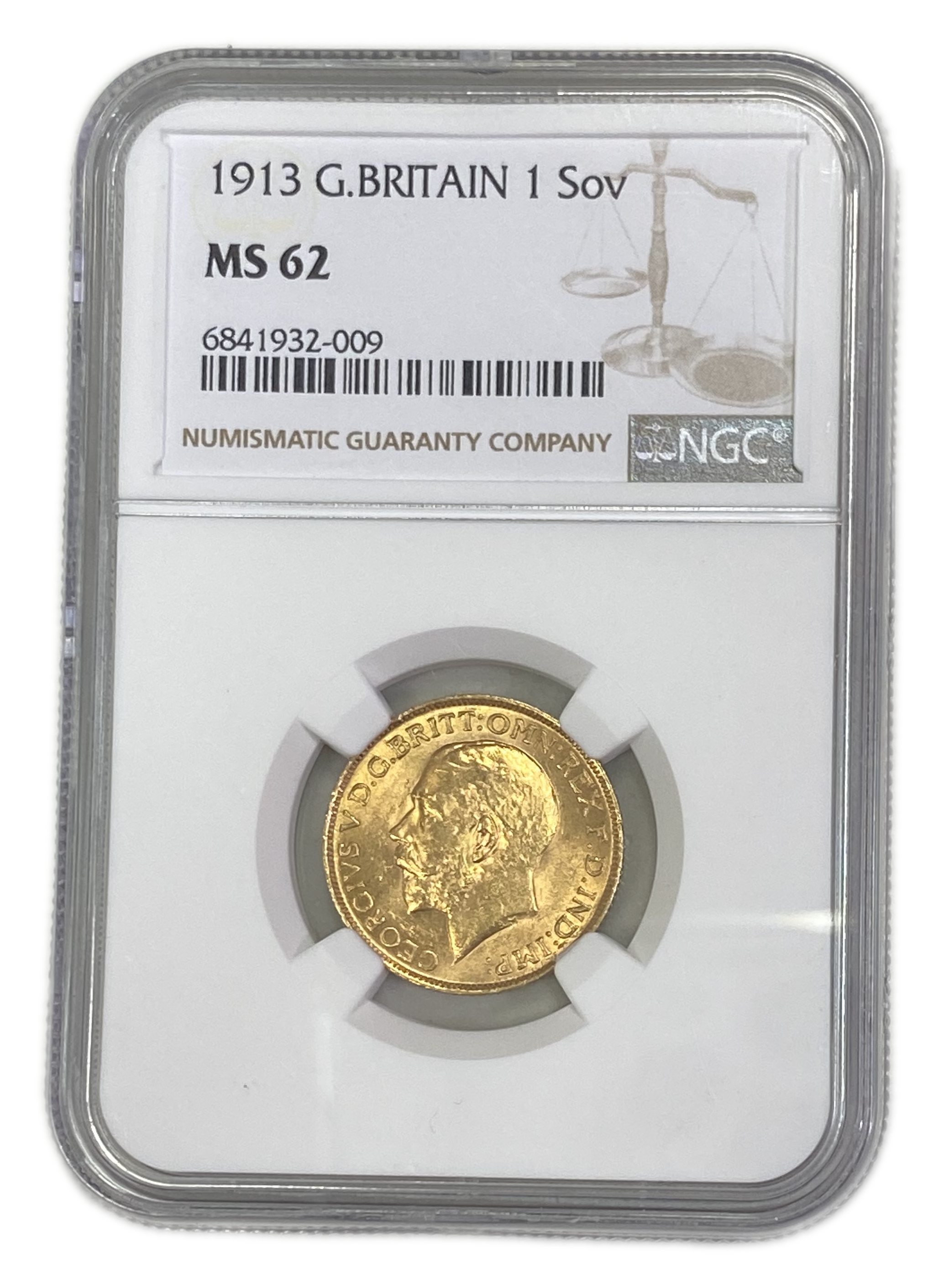 England (Great Britain) – 1 Sovereign 1913 – Edward VII – NGC MS 62 - Gold 917, 7.988g - 1 0