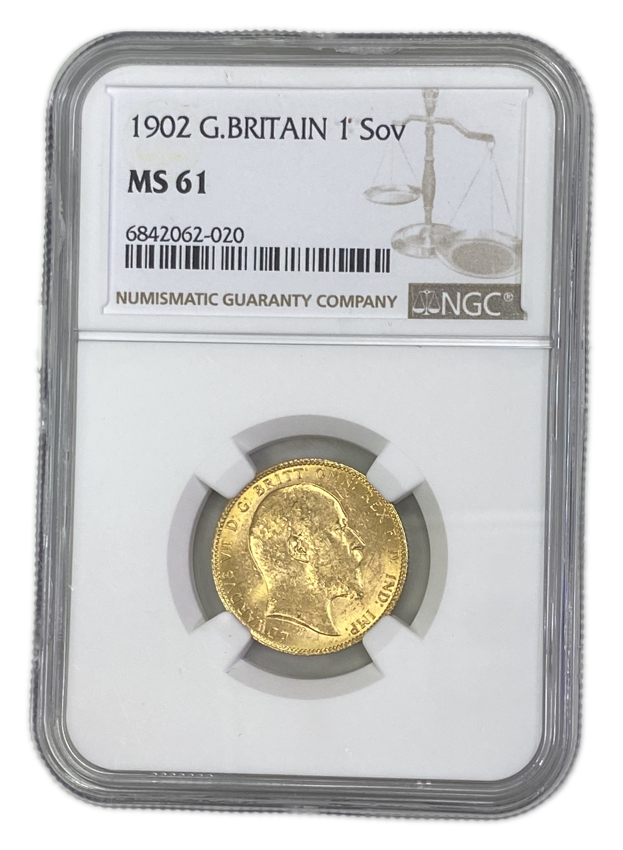 England (Great Britain) – 1 Sovereign 1902 – Edward VII – NGC MS 61 - Gold 917, 7.988g - 1 0