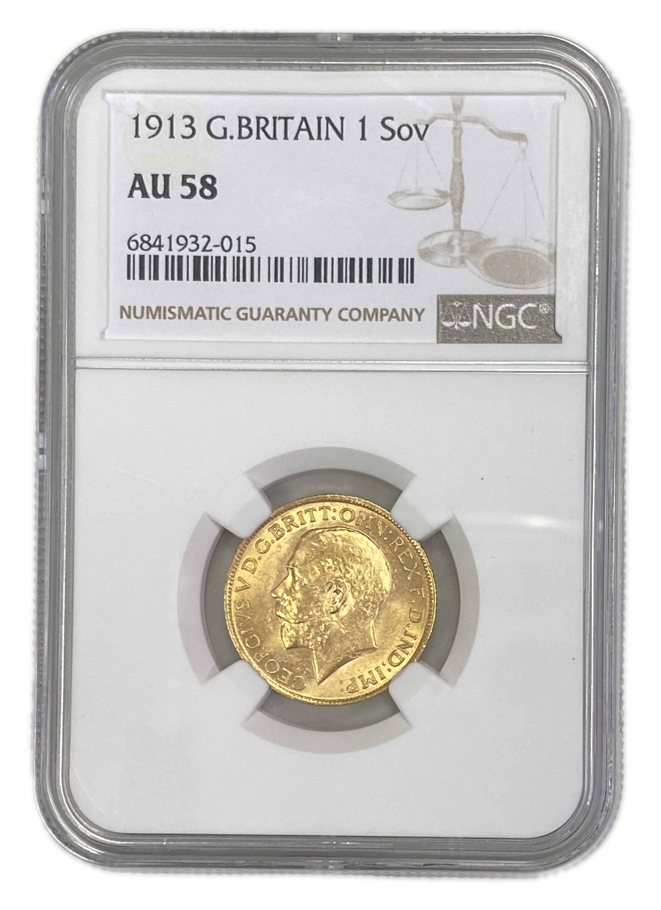 England (Great Britain) – 1 Sovereign 1913 – Edward VII – NGC AU 58 - Gold 917, 7.988g - 1 0