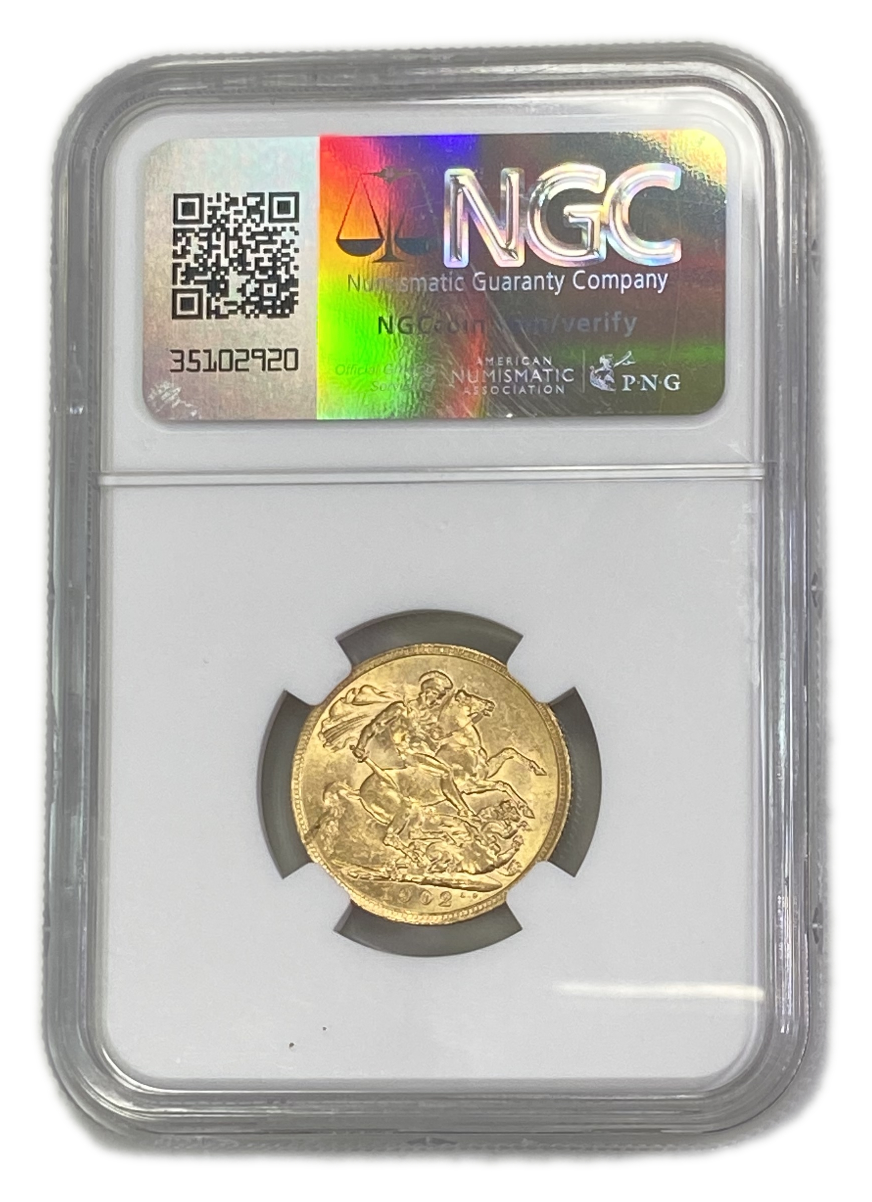 England (Great Britain) – 1 Sovereign 1902 – Edward VII – NGC AU 58 - Gold 917, 7.988g - 1 1