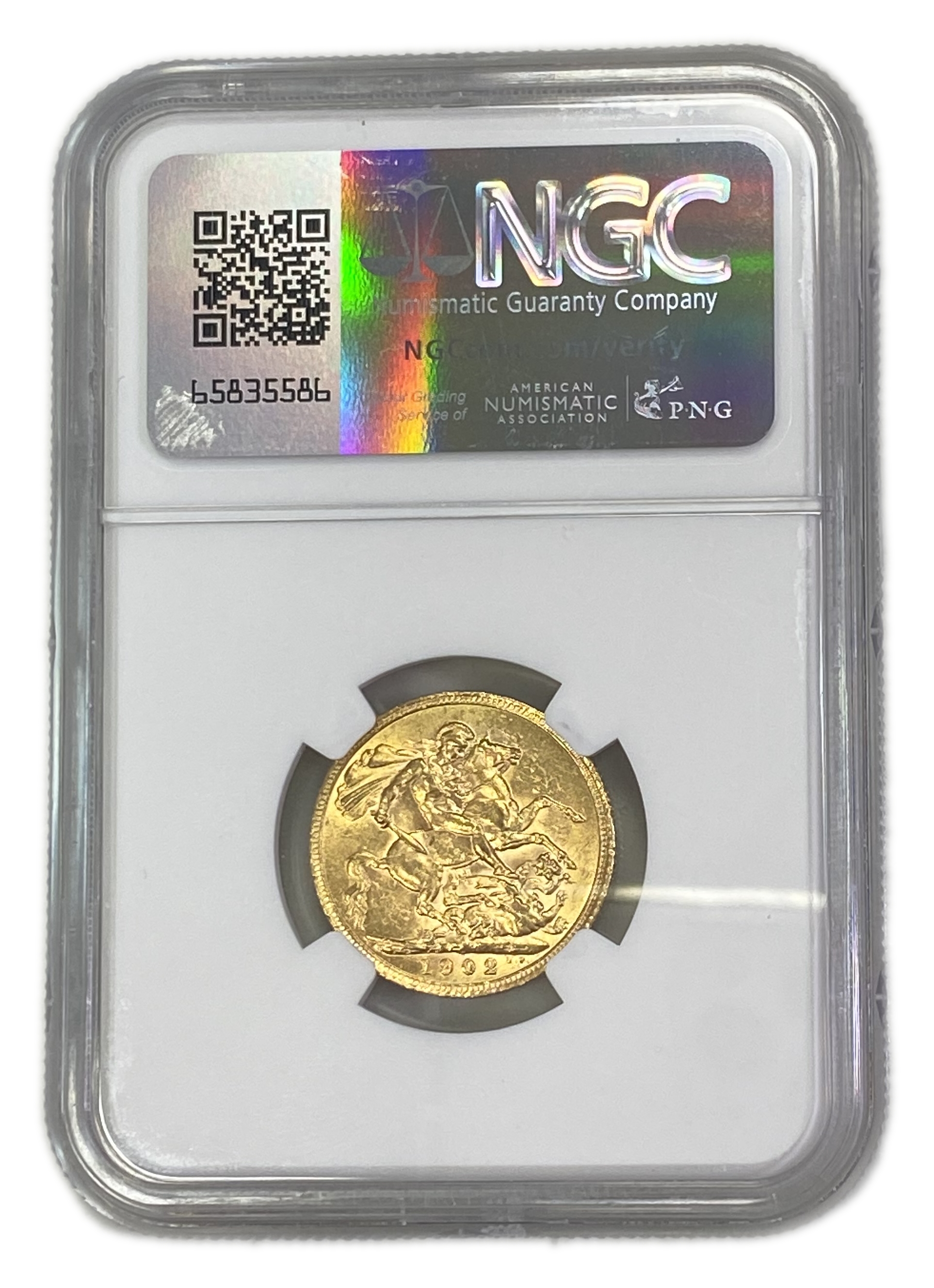 England (Great Britain) – 1 Sovereign 1902 – Edward VII – NGC AU 58 - Gold 917, 7.988g - 1 1