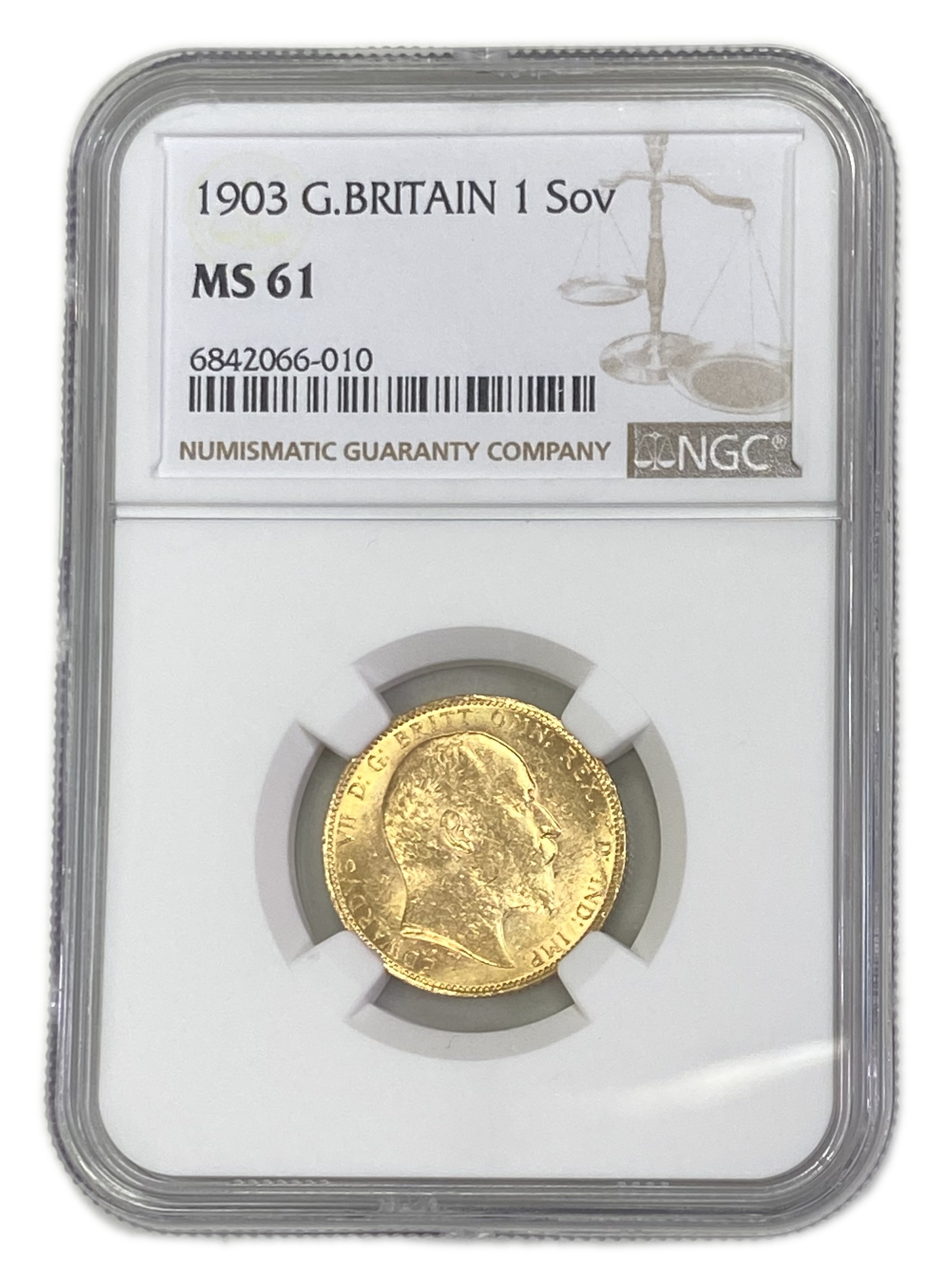 England (Great Britain) – 1 Sovereign 1903 – Edward VII – NGC MS 61 - Gold 917, 7.988g - 1 0