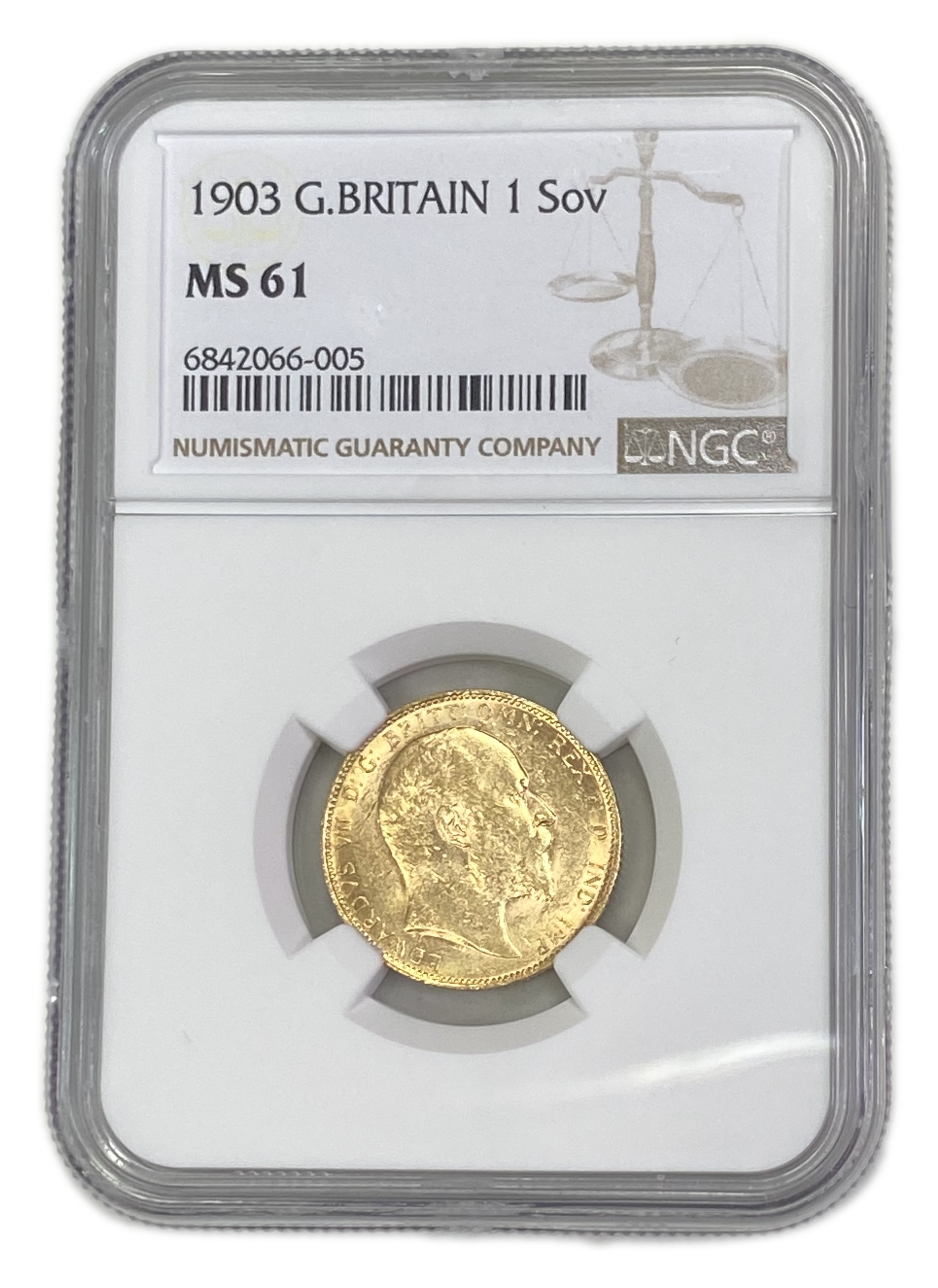 England (Great Britain) – 1 Sovereign 1903 – Edward VII – NGC MS 61 - Gold 917, 7.988g - 1 0