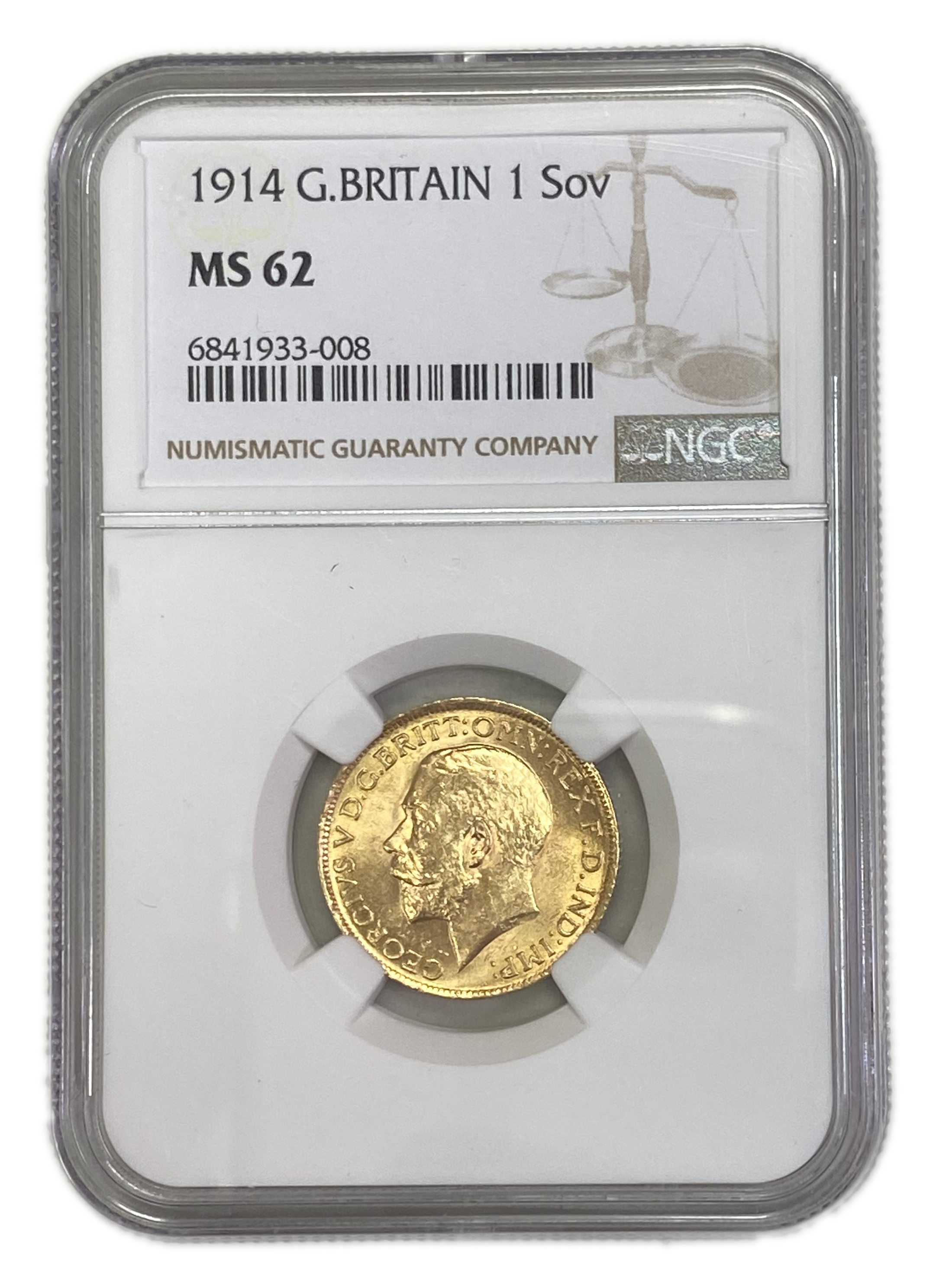 England (Great Britain) – 1 Sovereign 1914 – Edward VII – NGC MS 62 - Gold 917, 7.988g - 1 0