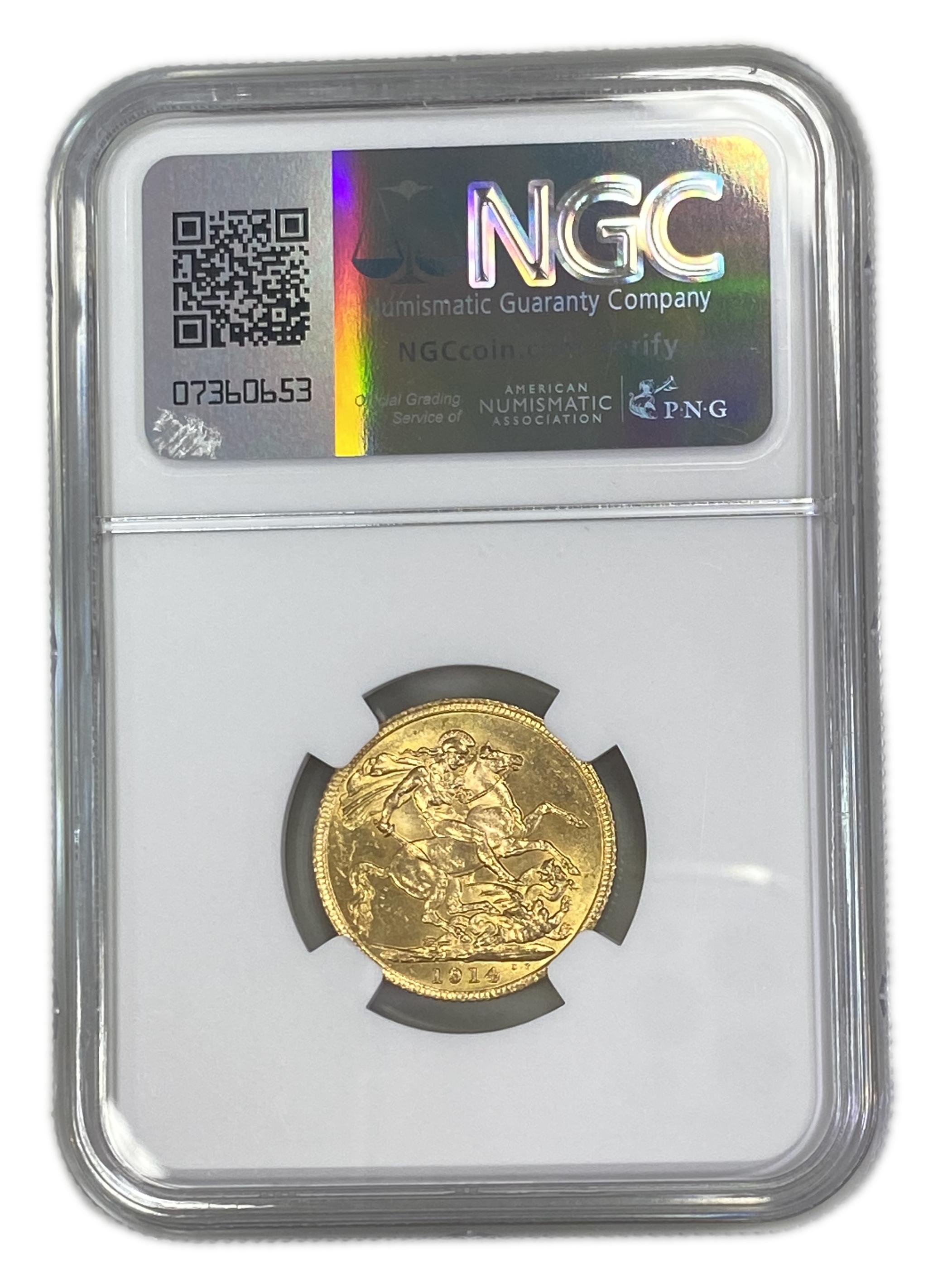 England (Great Britain) – 1 Sovereign 1914 – Edward VII – NGC MS 62 - Gold 917, 7.988g - 1 1