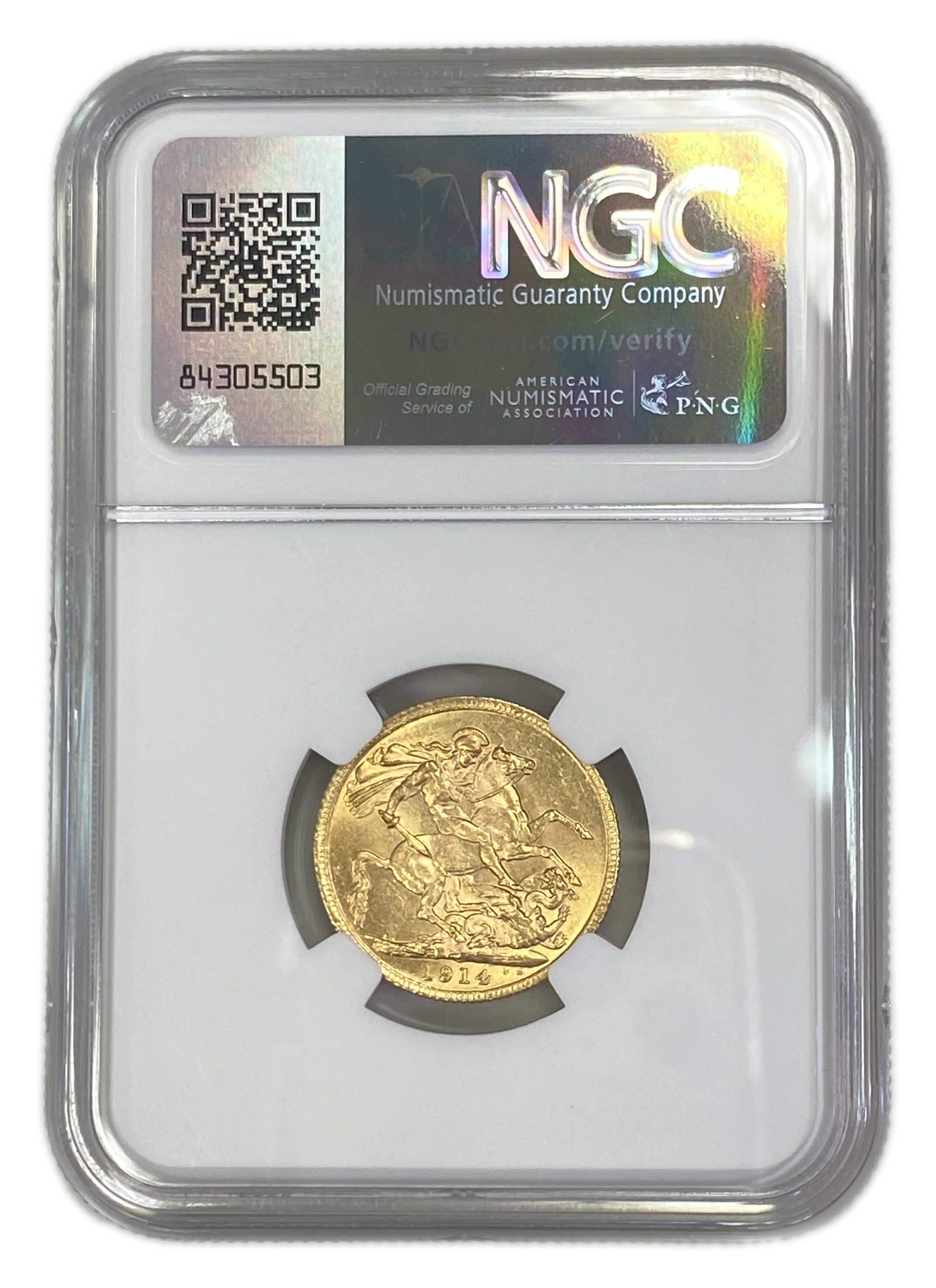 England (Great Britain) – 1 Sovereign 1914 – Edward VII – NGC MS 62 - Gold 917, 7.988g - 1 1