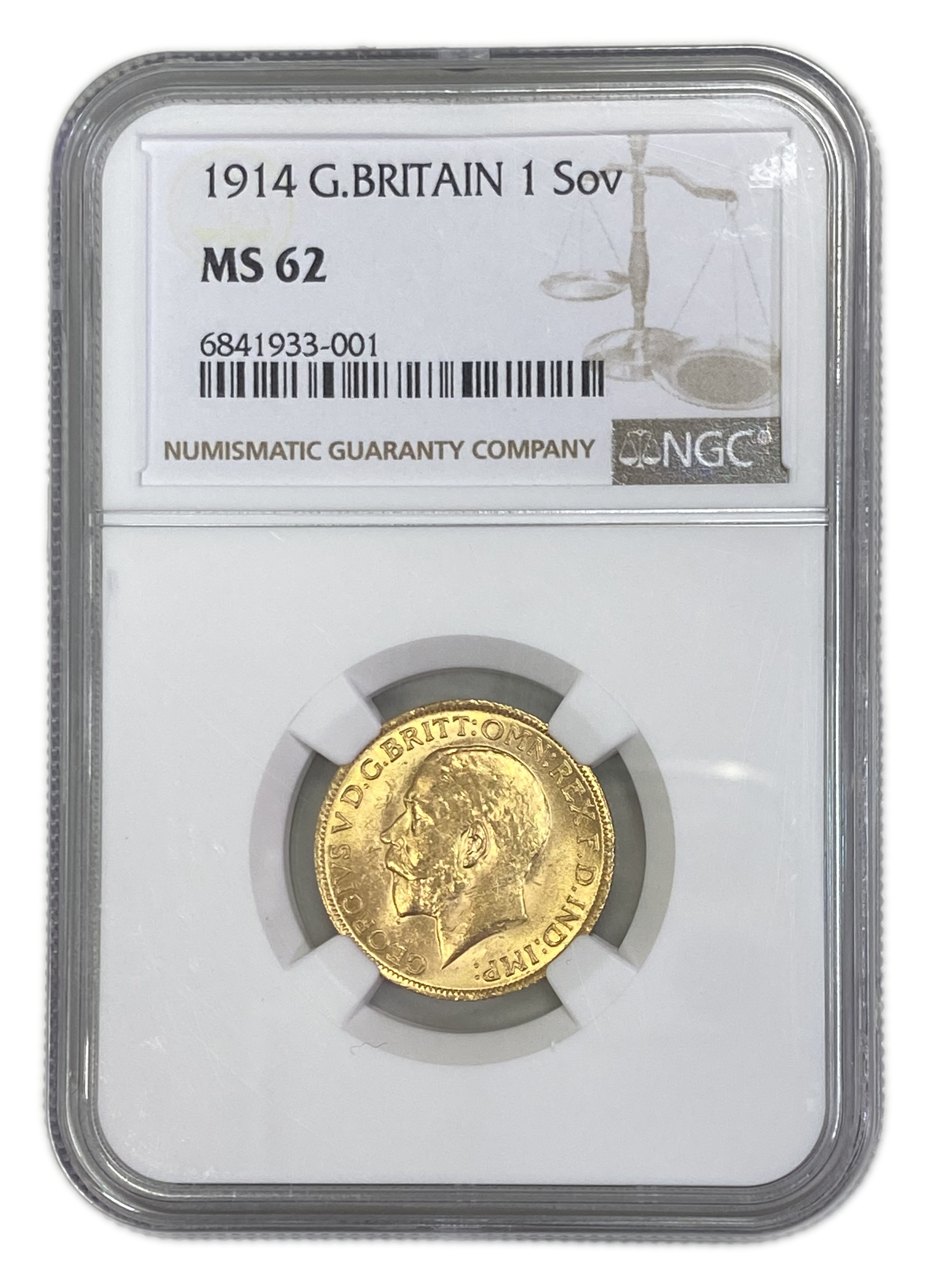 England (Great Britain) – 1 Sovereign 1914 – Edward VII – NGC MS 62 - Gold 917, 7.988g - 1 0