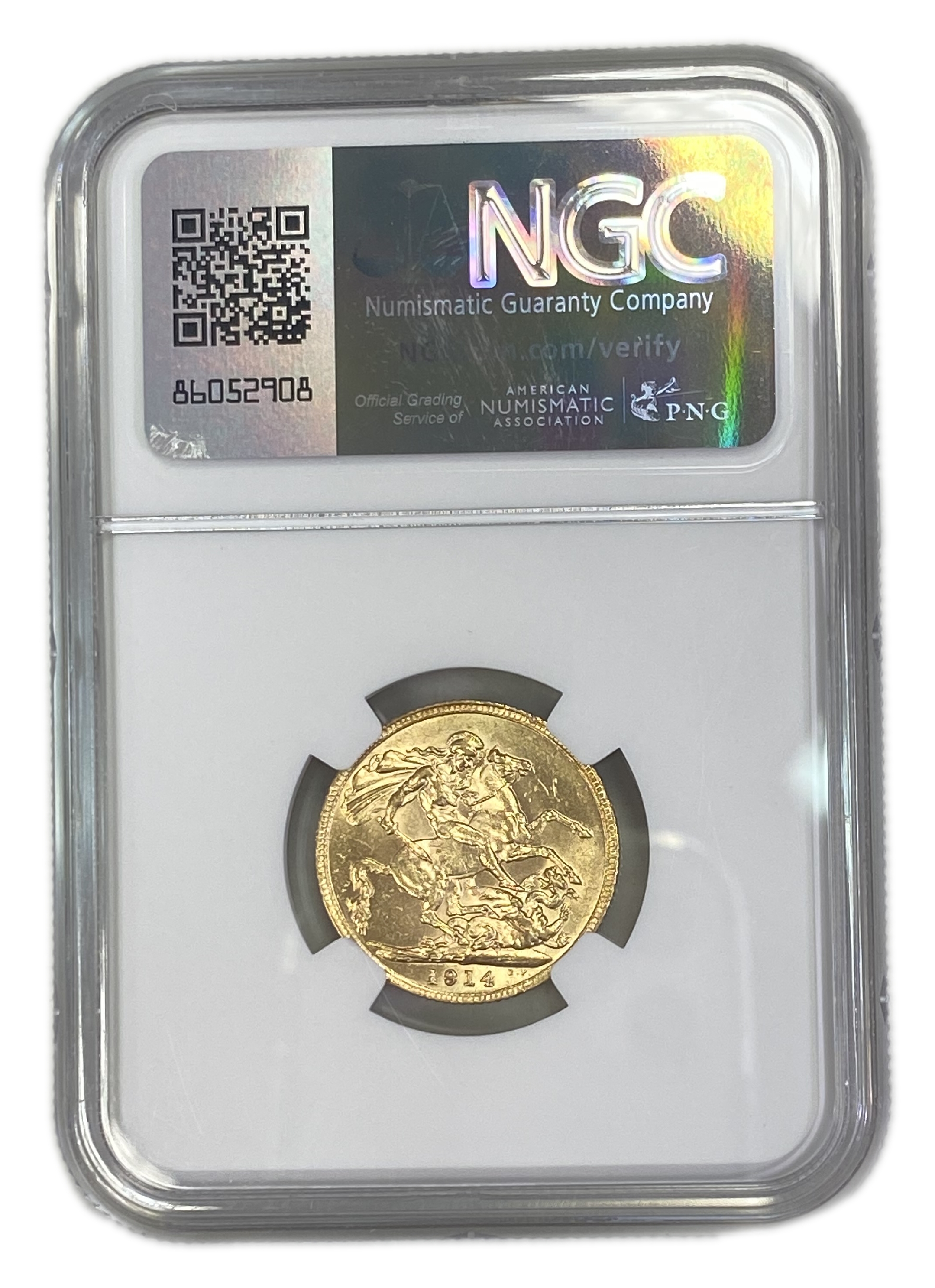 England (Great Britain) – 1 Sovereign 1914 – Edward VII – NGC MS 61 - Gold 917, 7.988g - 1 1