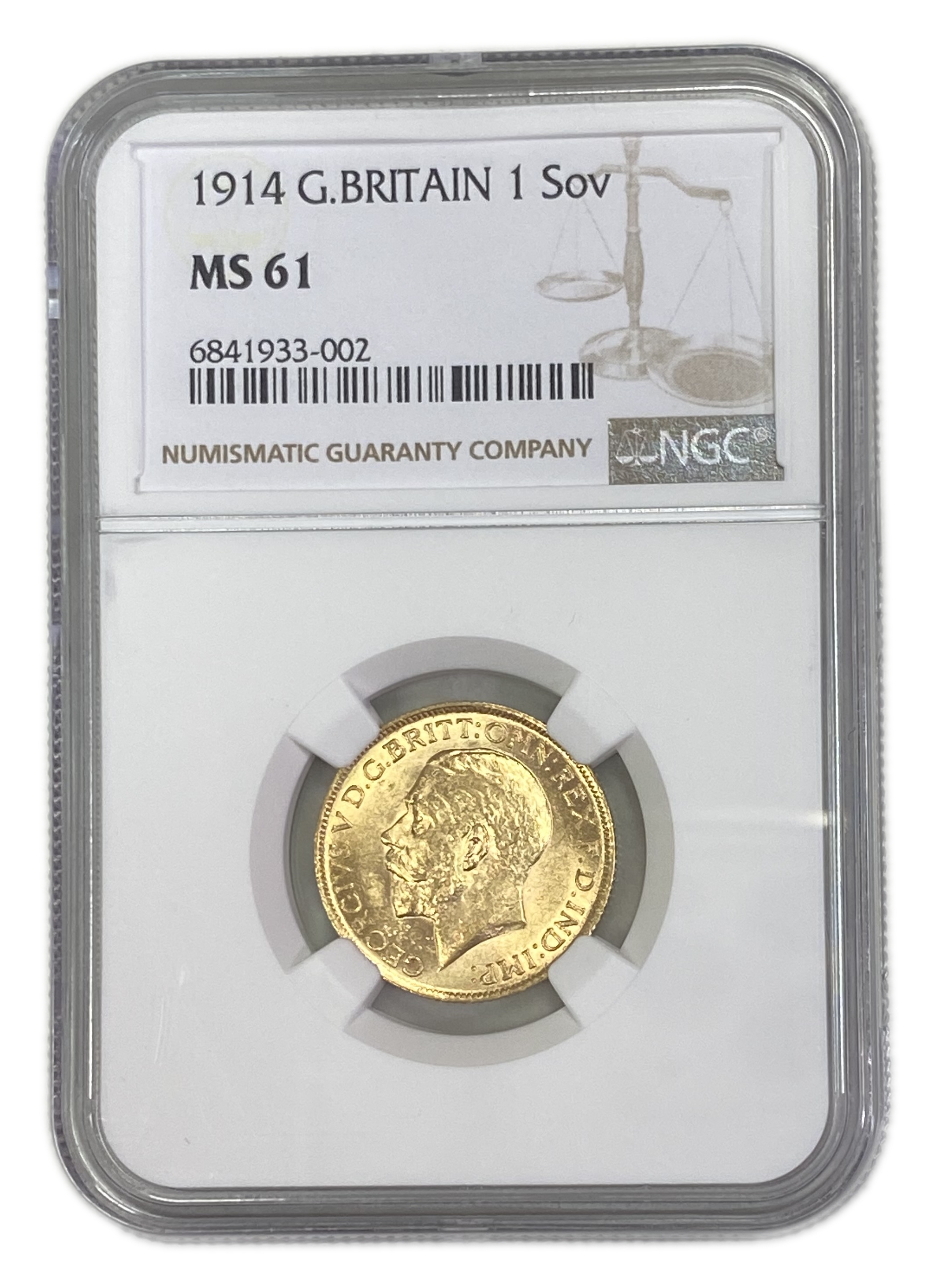 England (Great Britain) – 1 Sovereign 1914 – Edward VII – NGC MS 61 - Gold 917, 7.988g - 1 0