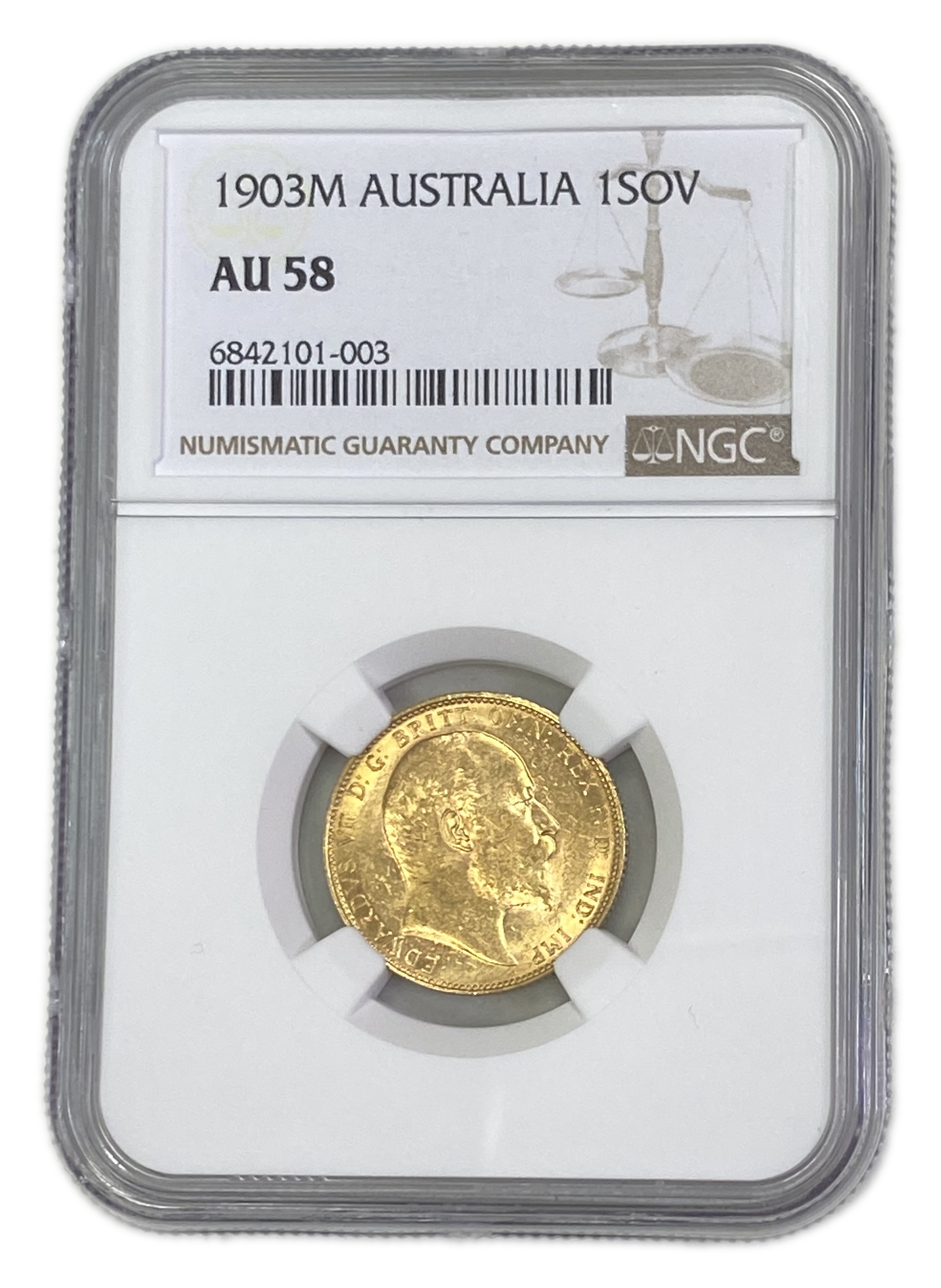 England (Great Britain) – Australia Melbourne – 1 Sovereign 1903 M – Edward VII – NGC AU 58 - Gold 917, 7.988g - 1 0