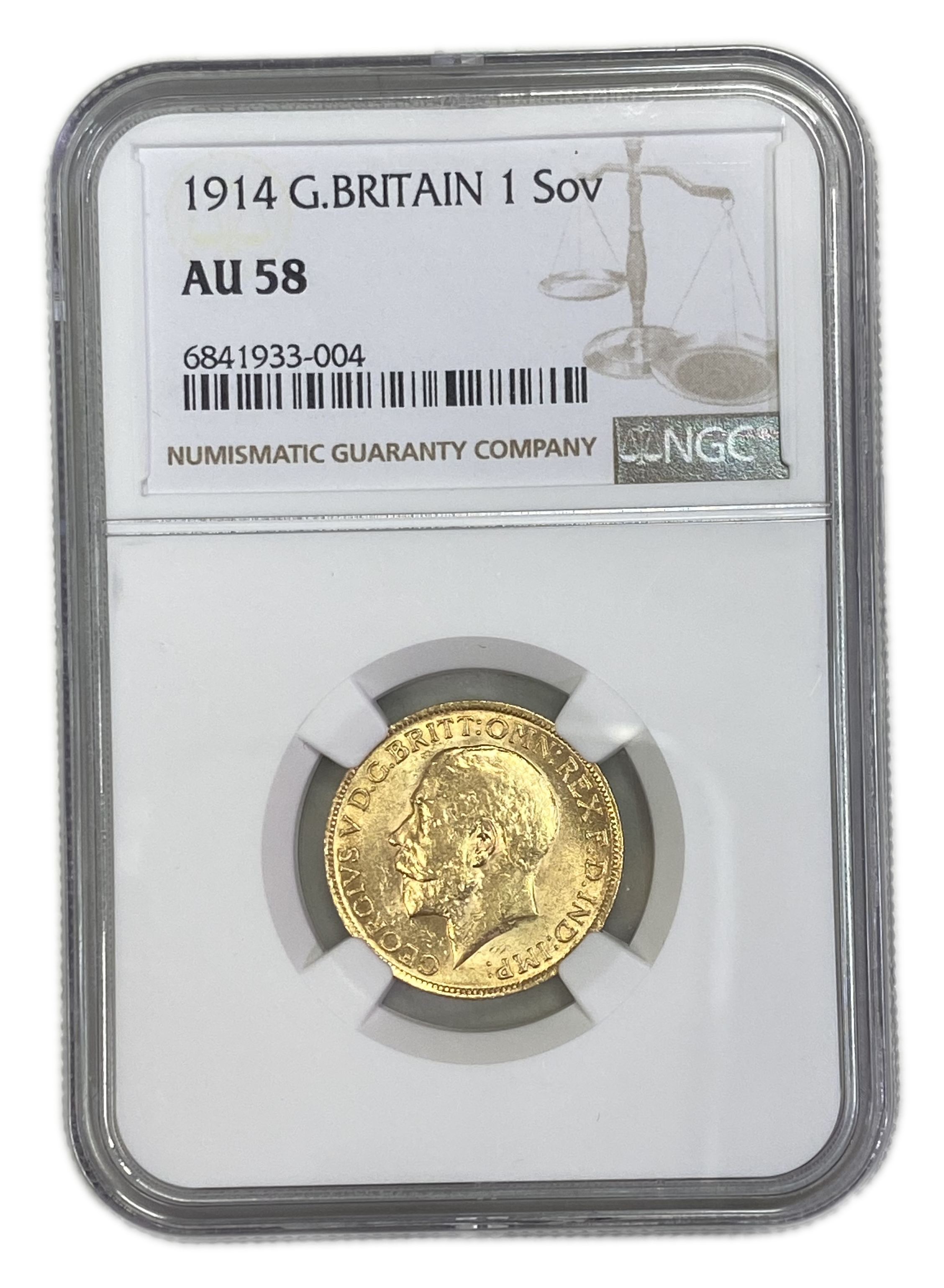 England (Great Britain) – 1 Sovereign 1914 – Edward VII – NGC AU 58 - Gold 917, 7.988g - 1 0