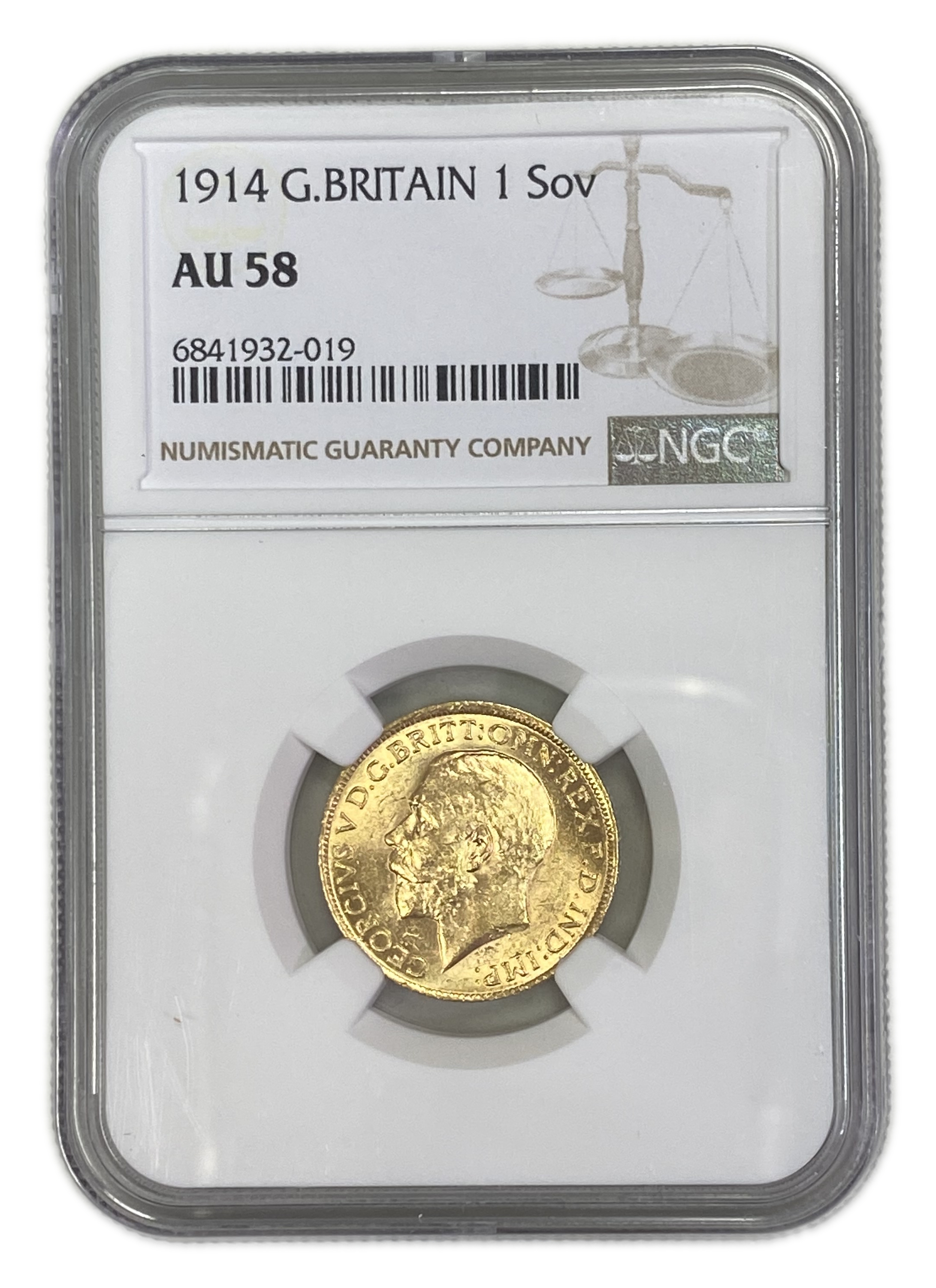 England (Great Britain) – 1 Sovereign 1914 – Edward VII – NGC AU 58 - Gold 917, 7.988g - 1 0