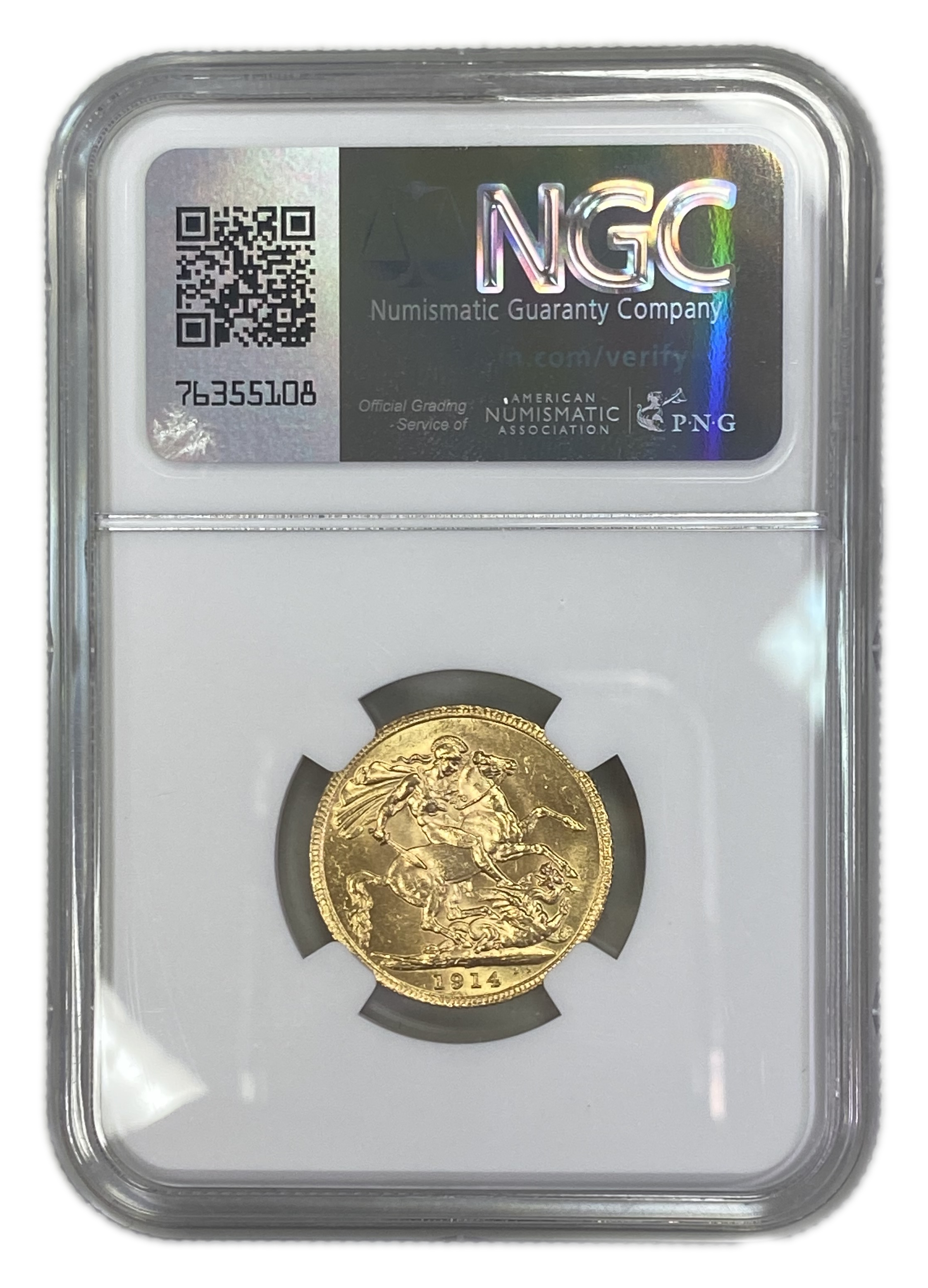 England (Great Britain) – 1 Sovereign 1914 – Edward VII – NGC AU 58 - Gold 917, 7.988g - 1 1