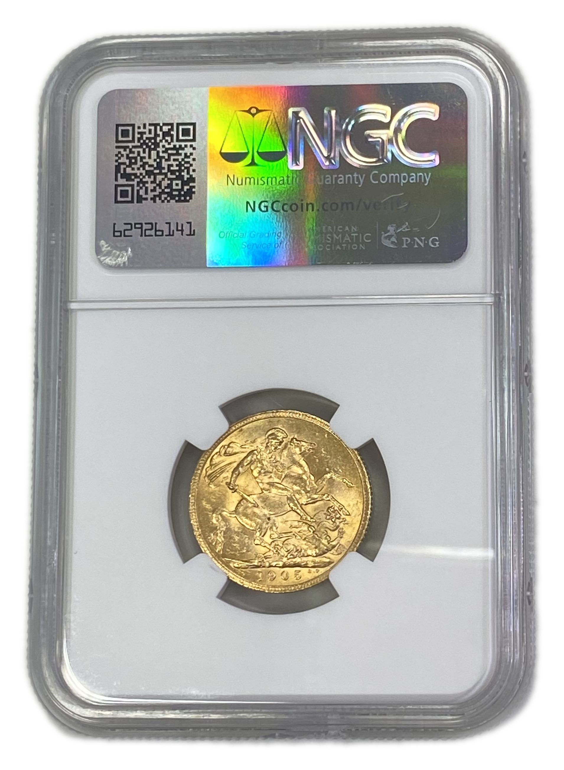 England (Great Britain) – 1 Sovereign 1905 – Edward VII – NGC MS 61 - Gold 917, 7.988g - 1 1