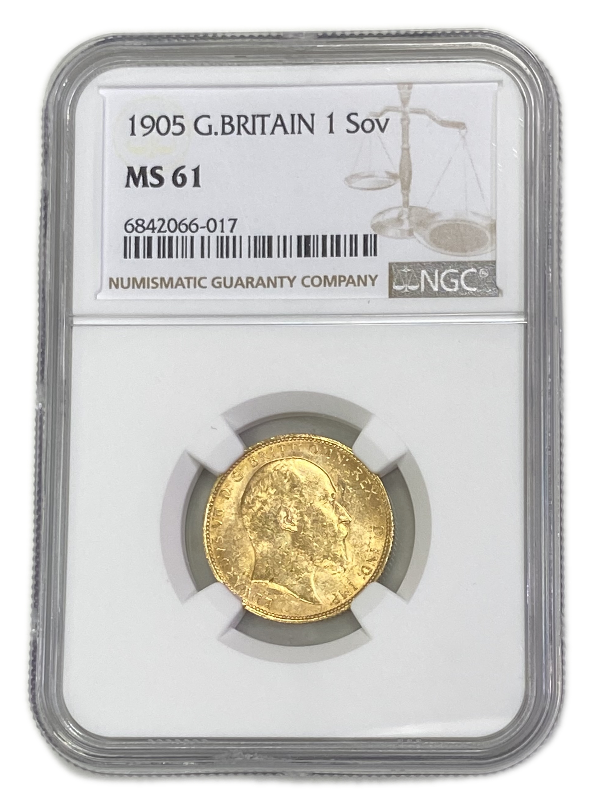 England (Great Britain) – 1 Sovereign 1905 – Edward VII – NGC MS 61 - Gold 917, 7.988g - 1 0