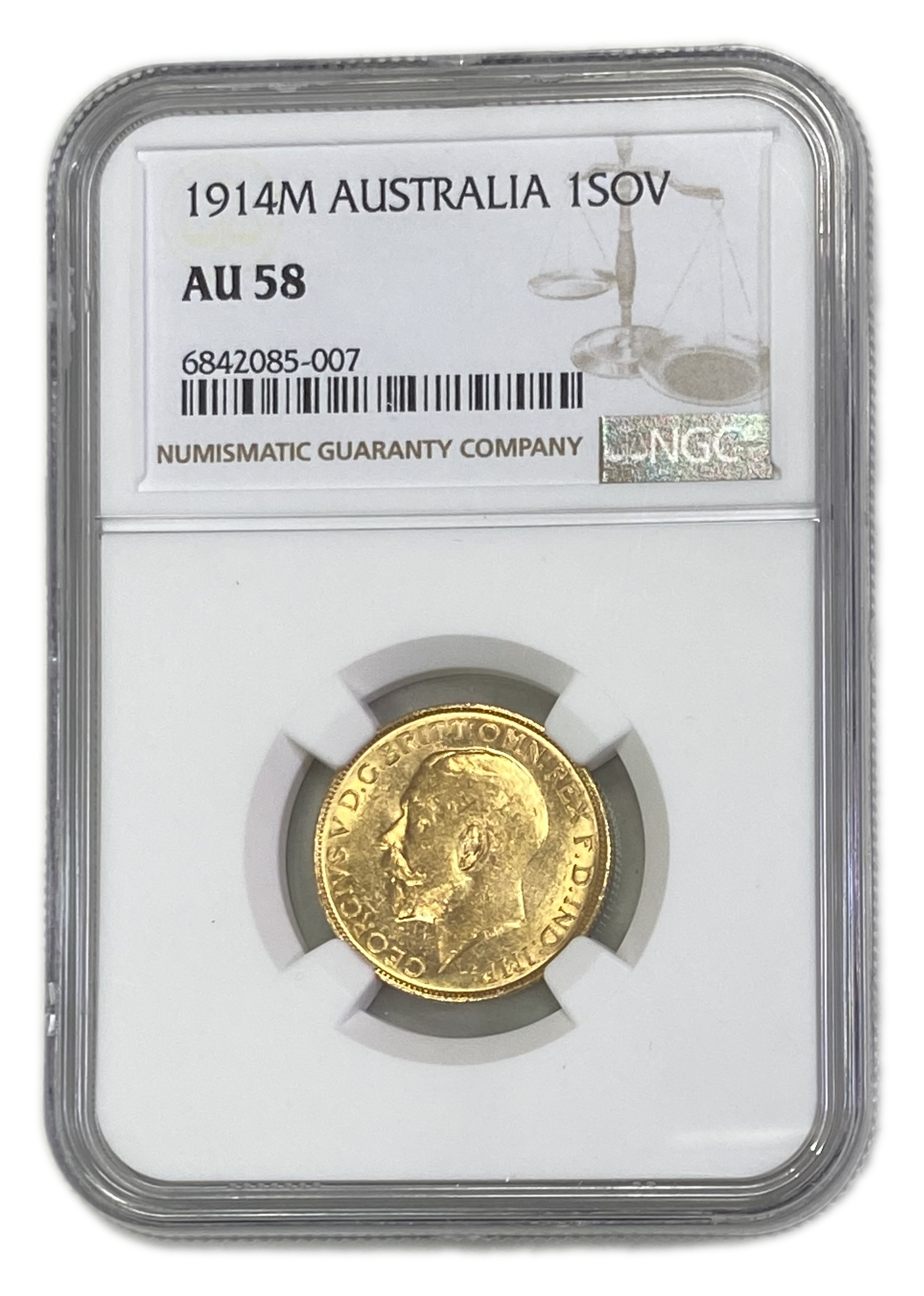 England (Great Britain) – Australia Melbourne – 1 Sovereign 1914 M – Edward VII – NGC AU 58 - Gold 917, 7.988g - 1 0