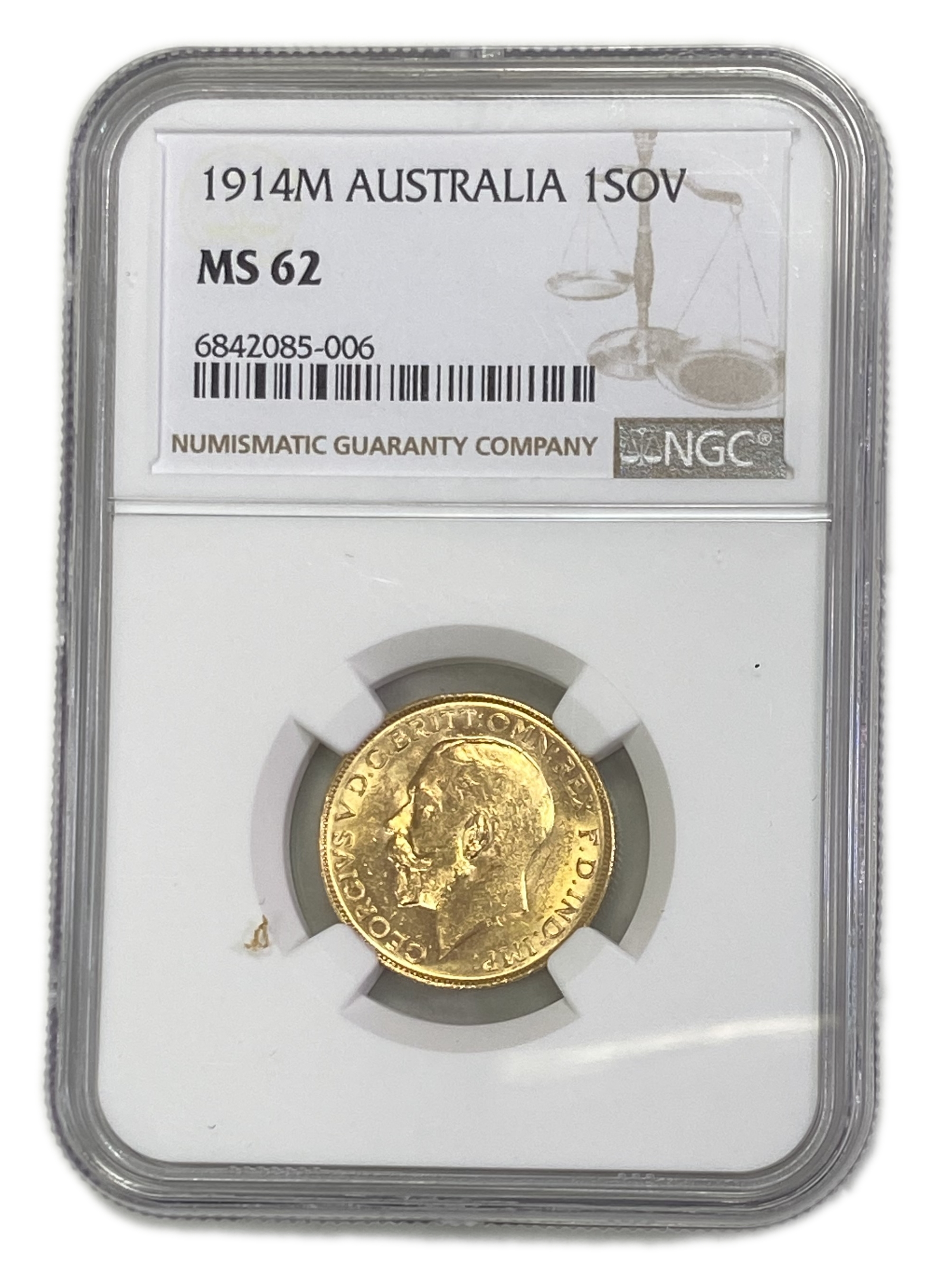 England (Great Britain) – Australia Melbourne – 1 Sovereign 1914 M – Edward VII – NGC MS 62 - Gold 917, 7.988g - 1 0