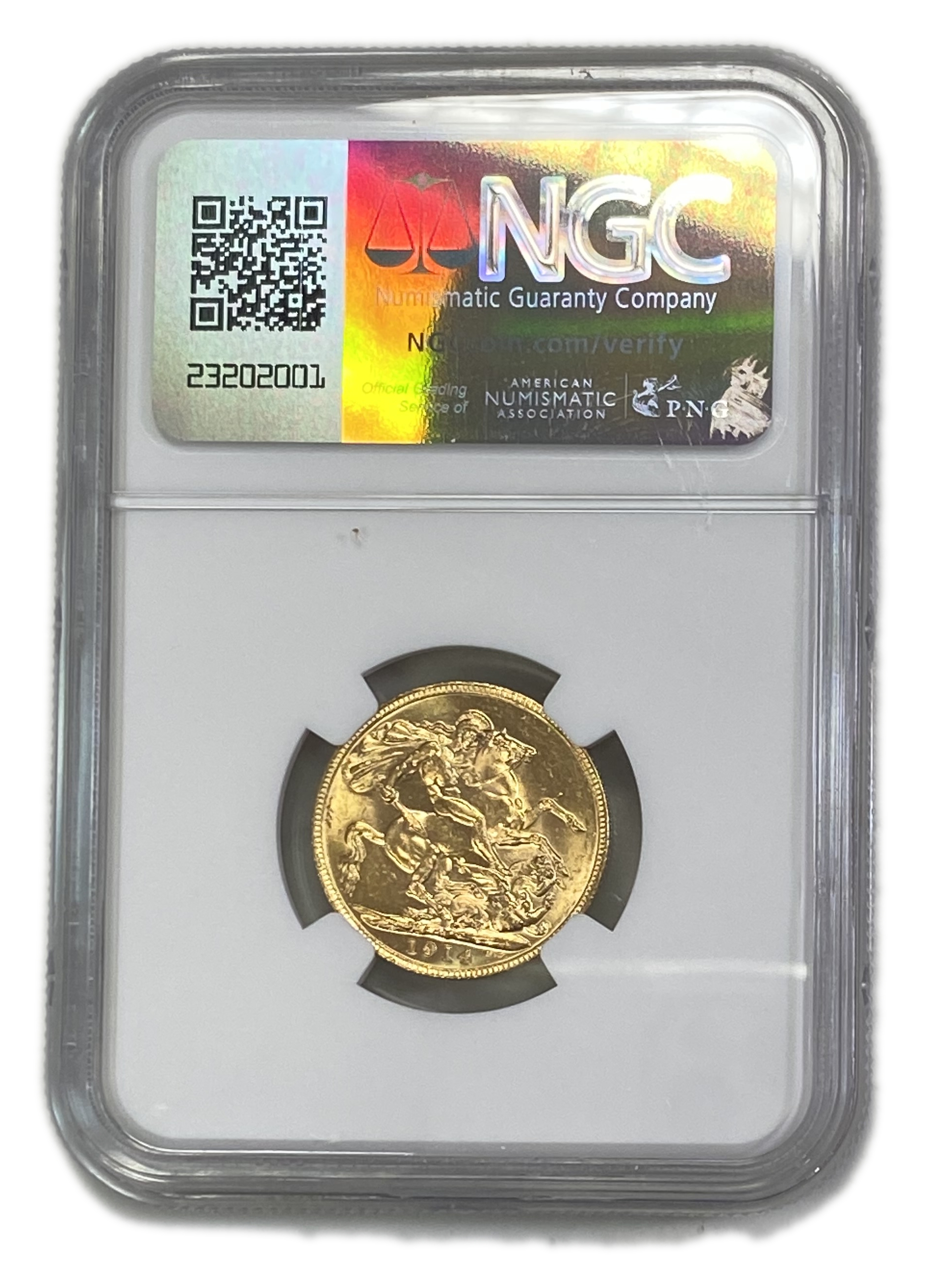 England (Great Britain) – Australia Melbourne – 1 Sovereign 1914 M – Edward VII – NGC MS 62 - Gold 917, 7.988g - 1 1