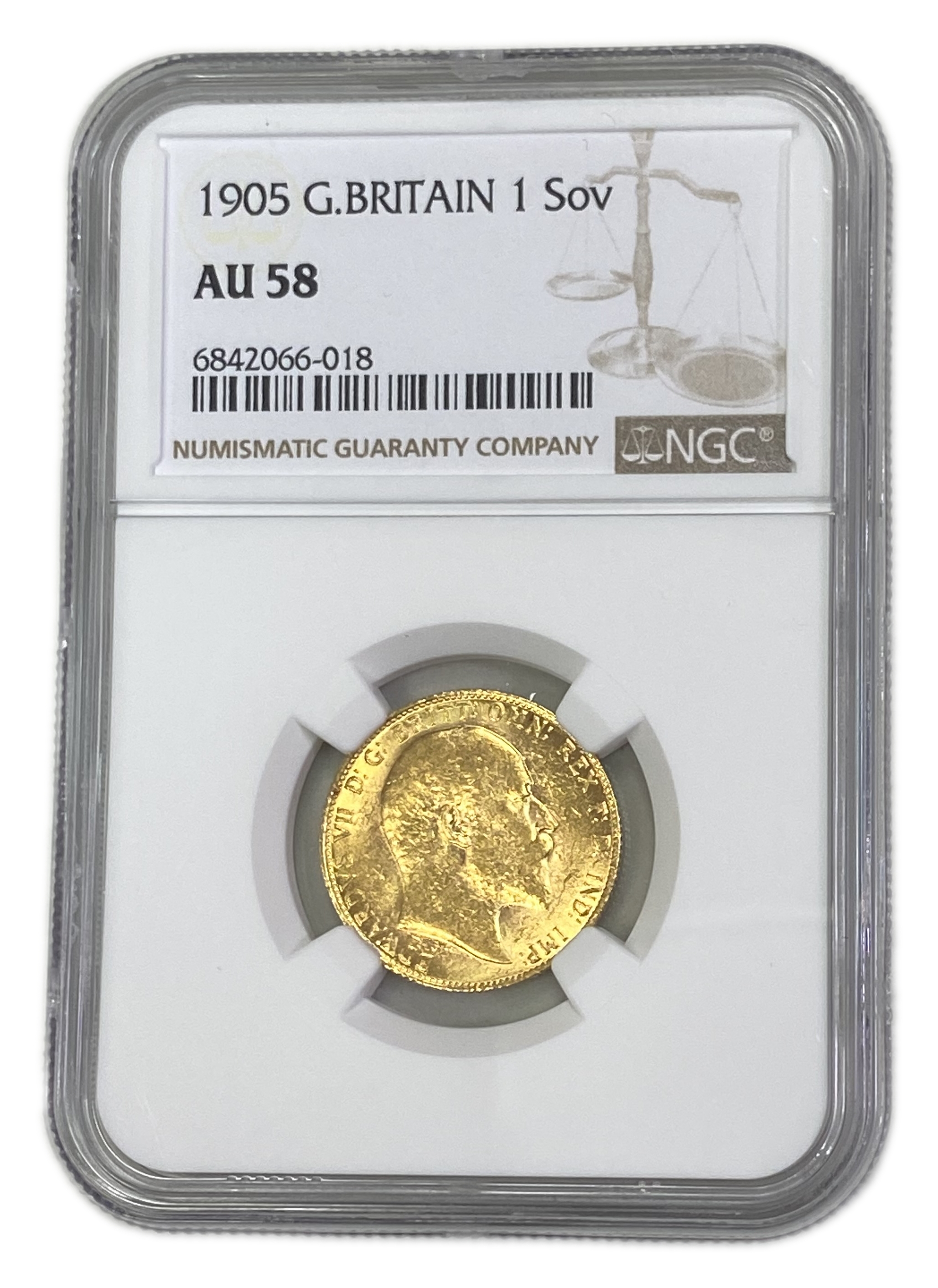 England (Great Britain) – 1 Sovereign 1905 – Edward VII – NGC AU 58 - Gold 917, 7.988g - 1 0