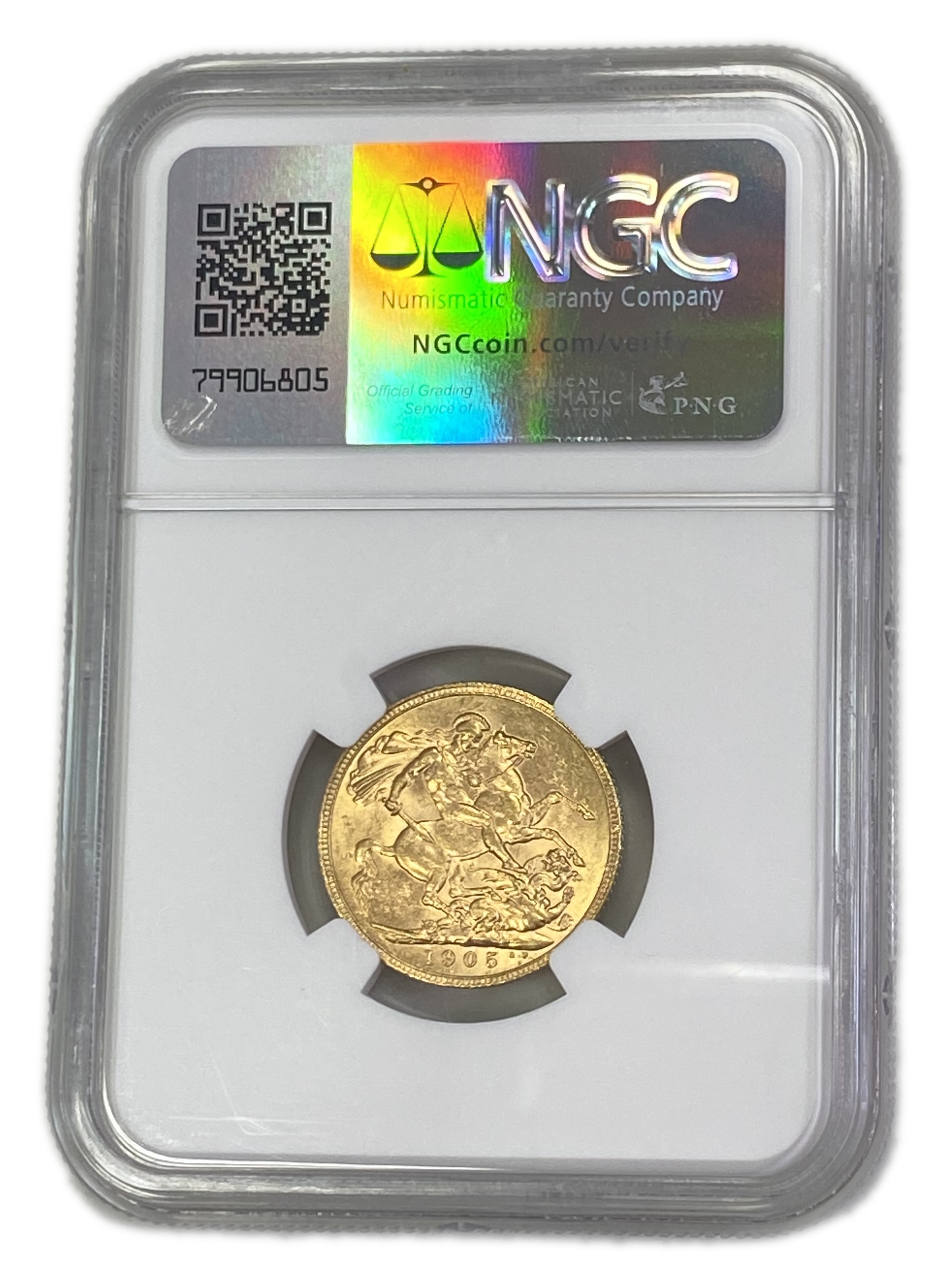 England (Great Britain) – 1 Sovereign 1905 – Edward VII – NGC AU 58 - Gold 917, 7.988g - 1 1