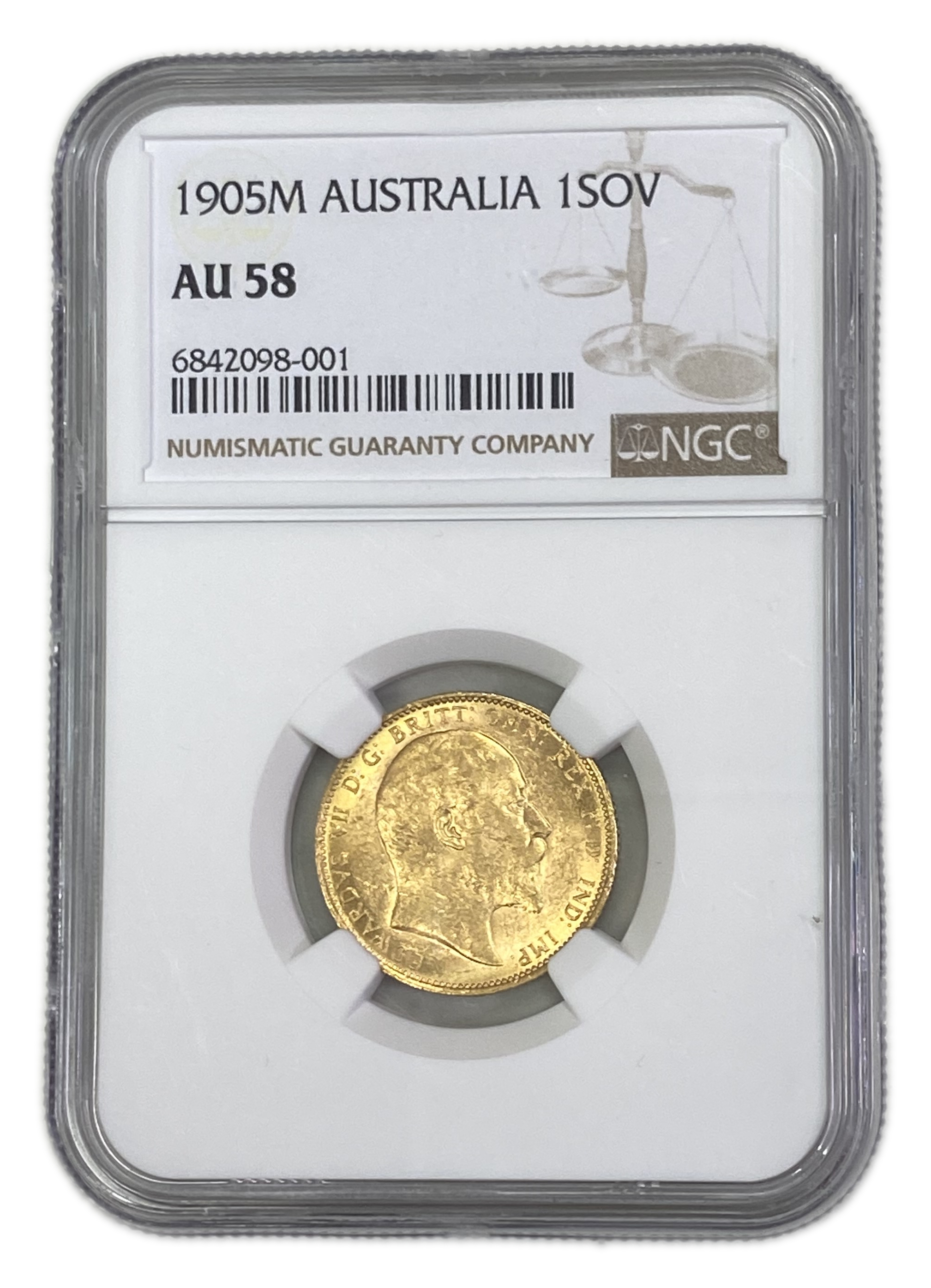 England (Great Britain) – Australia Melbourne – 1 Sovereign 1905 M – Edward VII – NGC AU 58 - Gold 917, 7.988g - 1 0