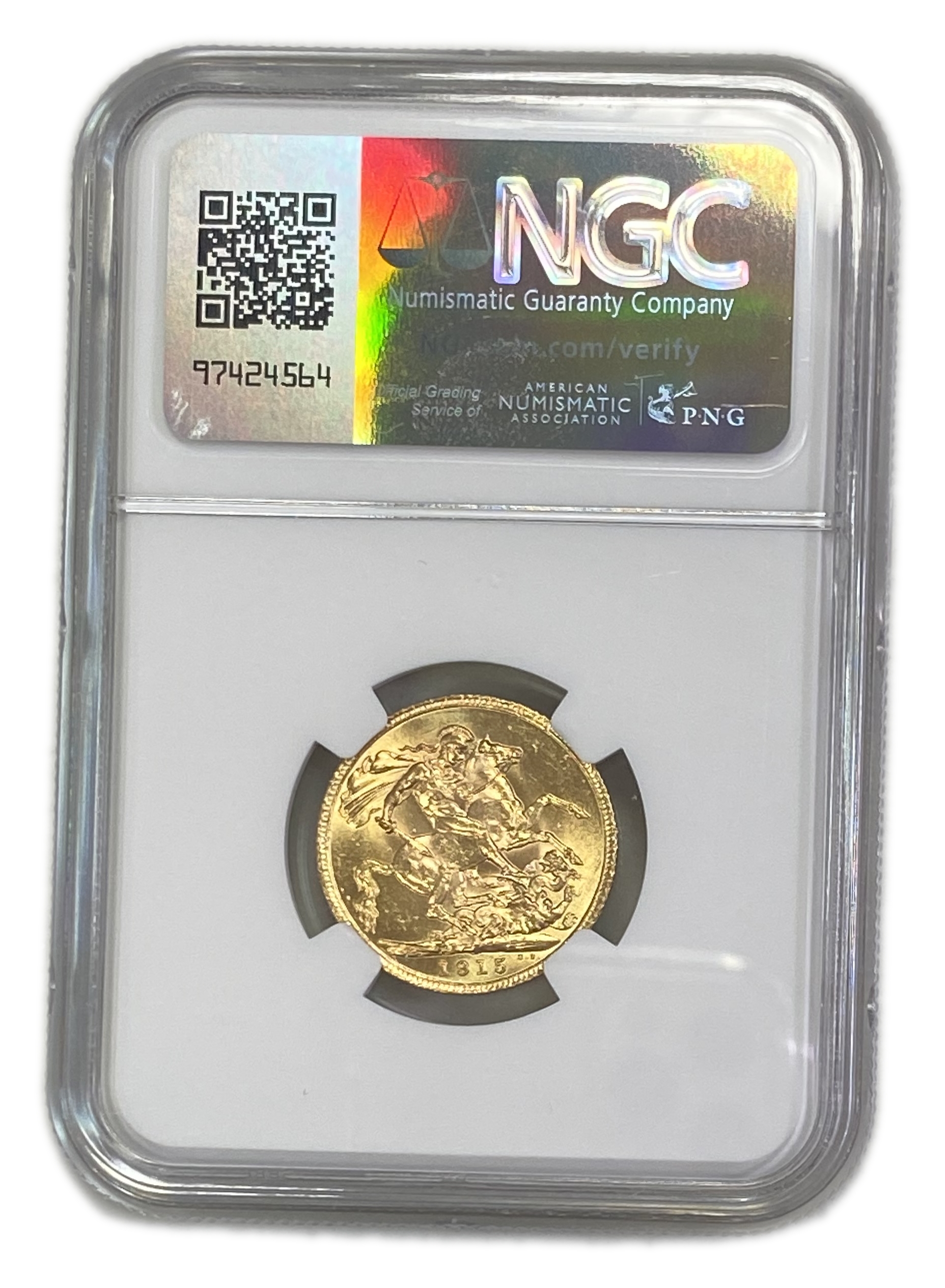 England (Great Britain) – 1 Sovereign 1915 – Edward VII – NGC MS 62 - Gold 917, 7.988g - 1 1