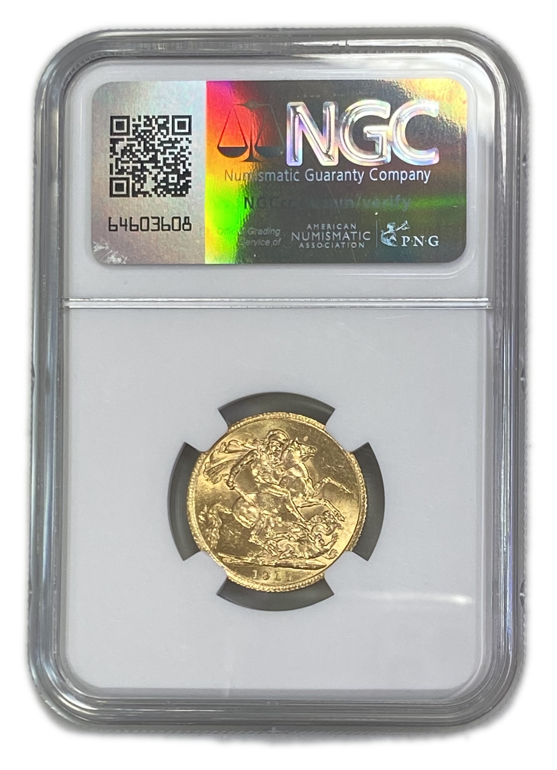 England (Great Britain) – 1 Sovereign 1915 – Edward VII – NGC MS 62 - Gold 917, 7.988g - 1 1