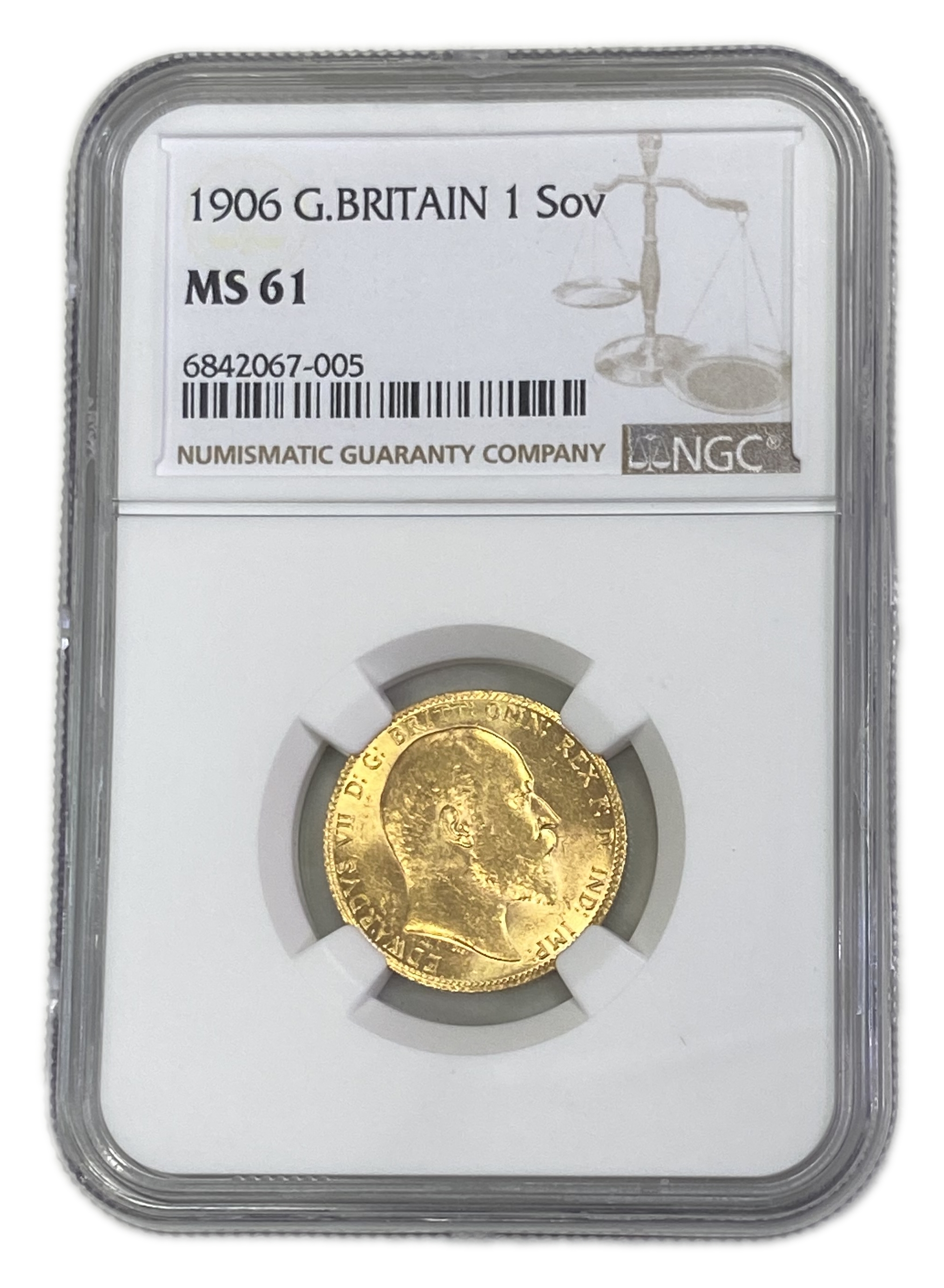 England (Great Britain) – 1 Sovereign 1906 – Edward VII – NGC MS 61 - Gold 917, 7.988g - 1 0