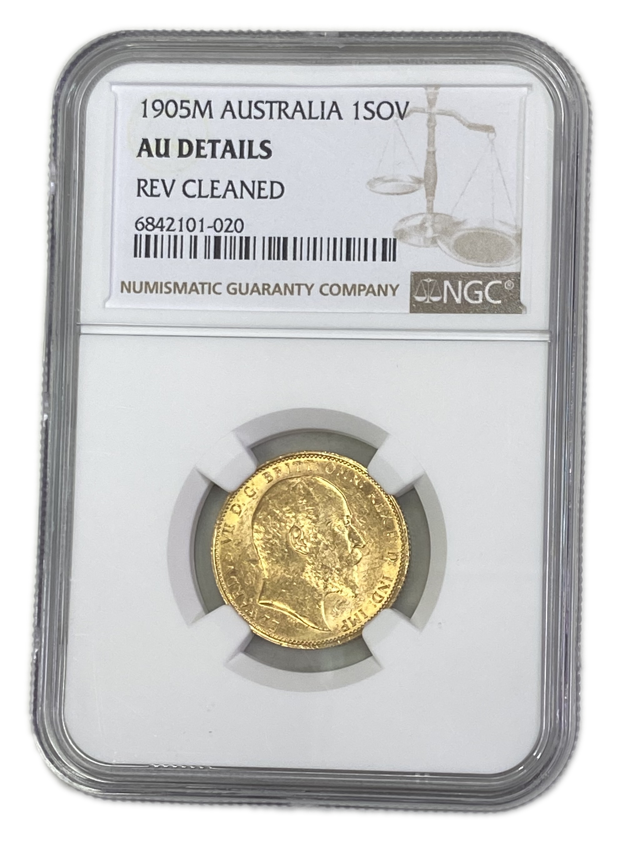England (Great Britain) – Australia Melbourne – 1 Sovereign 1905 M – Edward VII – NGC AU DETAILS - Gold 917, 7.988g - 1 0