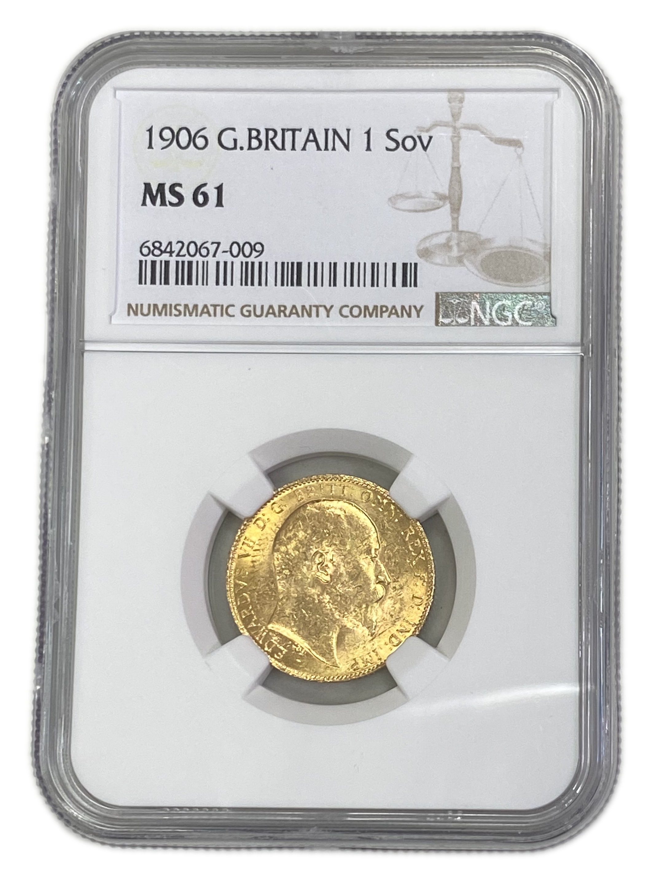 England (Great Britain) – 1 Sovereign 1906 – Edward VII – NGC MS 61 - Gold 917, 7.988g - 1 0