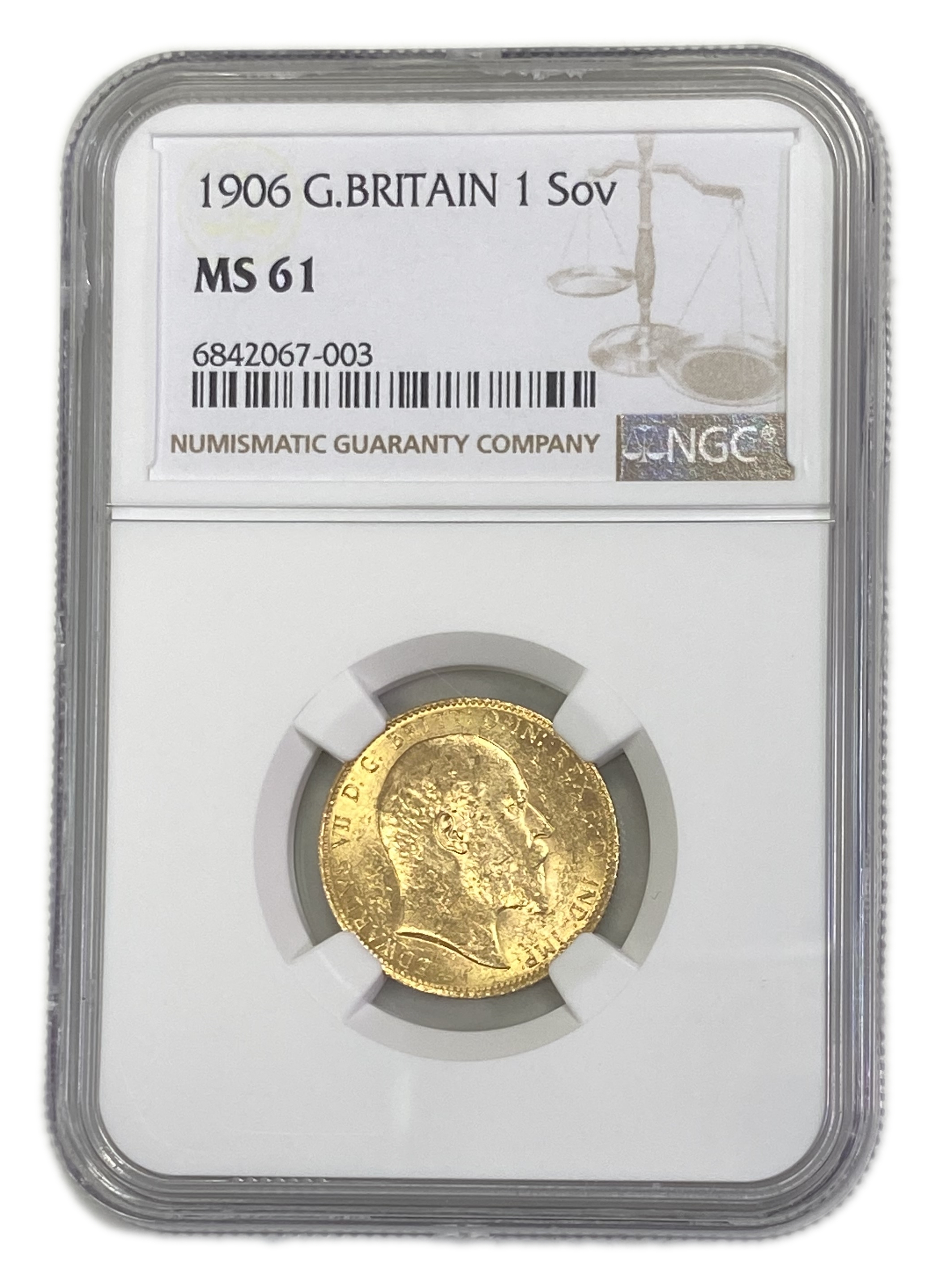 England (Great Britain) – 1 Sovereign 1906 – Edward VII – NGC MS 61 - Gold 917, 7.988g - 1 0