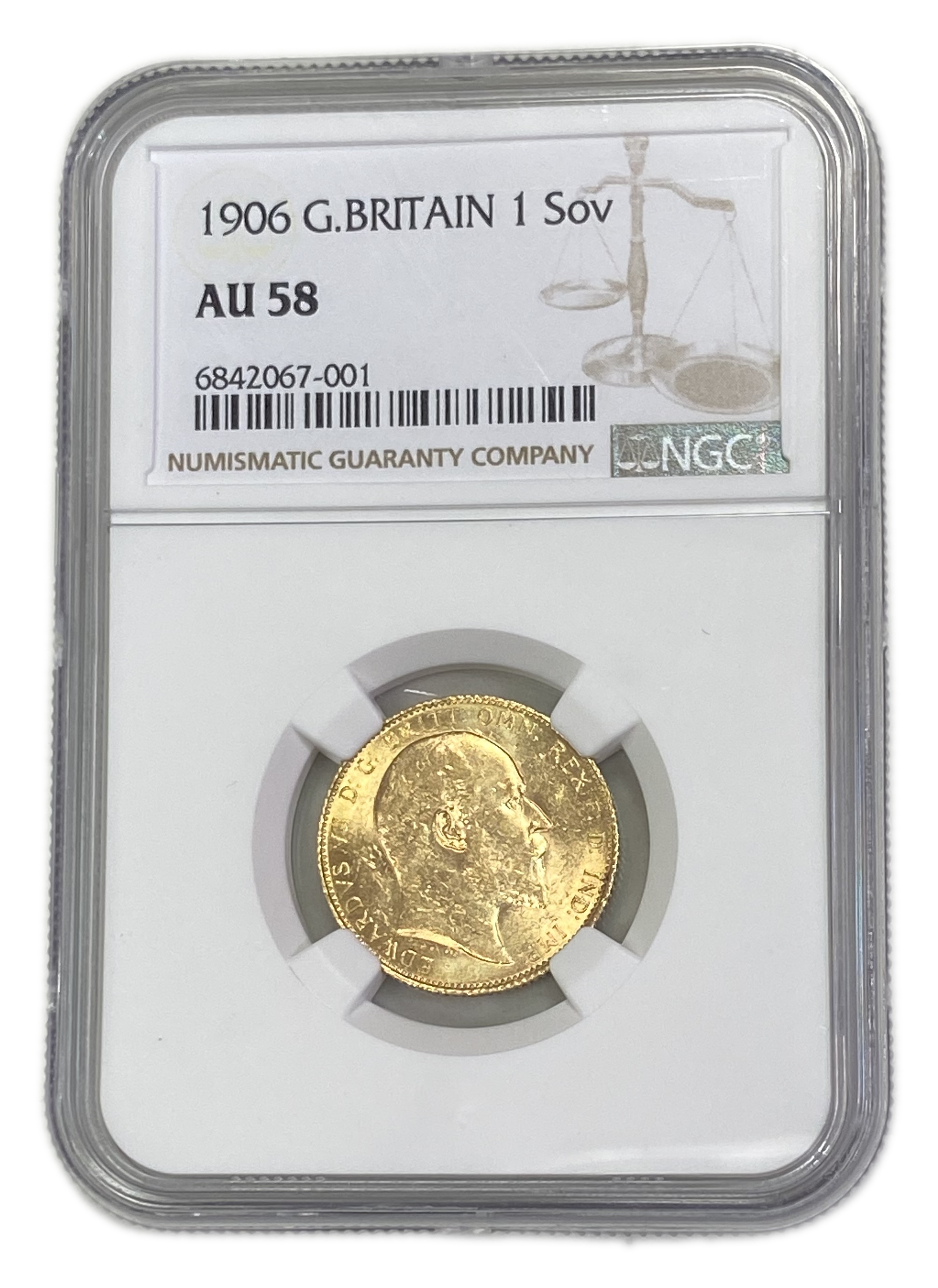 England (Great Britain) – 1 Sovereign 1906 – Edward VII – NGC AU 58 - Gold 917, 7.988g - 1 0
