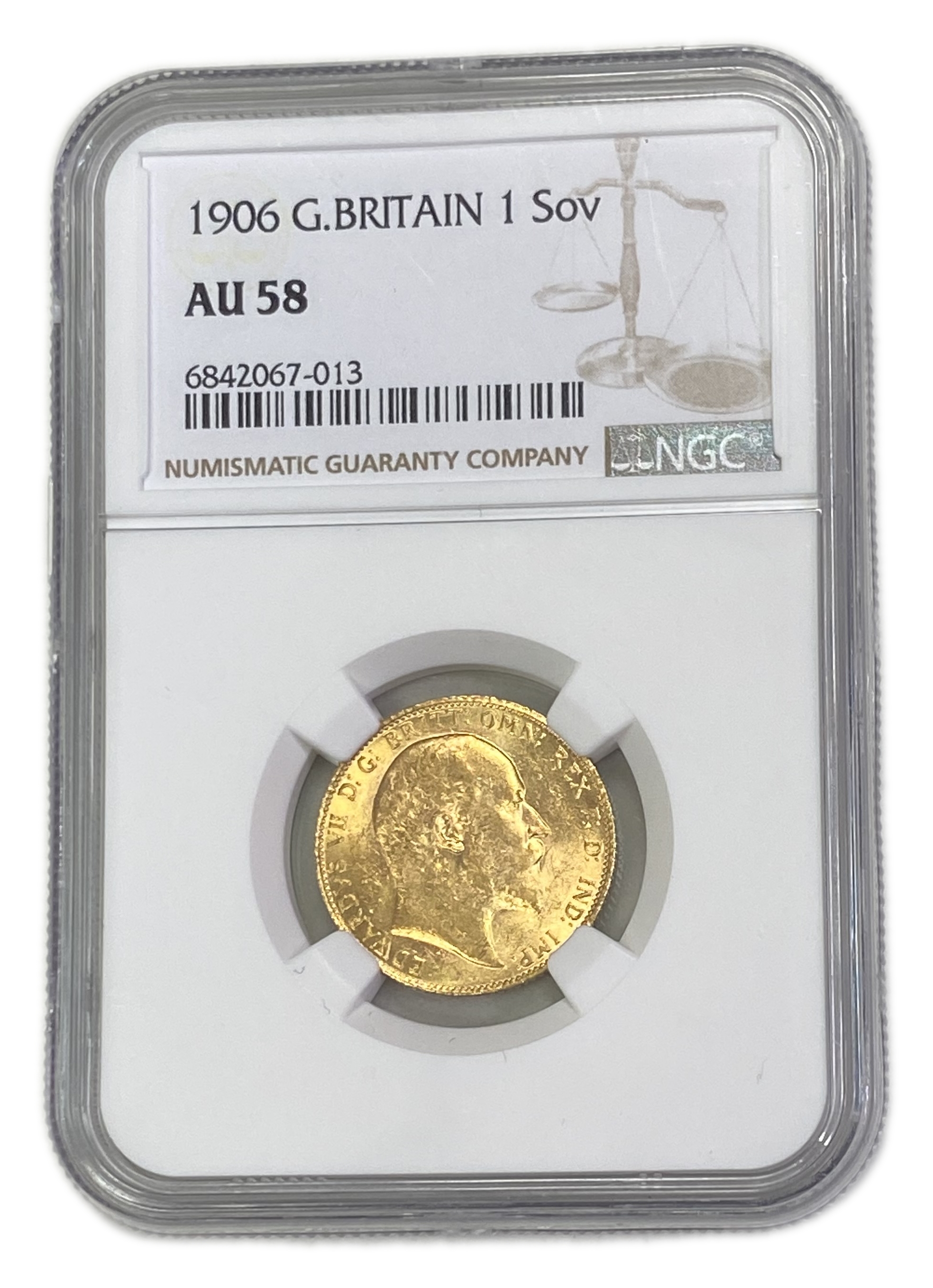 England (Great Britain) – 1 Sovereign 1906 – Edward VII – NGC AU 58 - Gold 917, 7.988g - 1 0