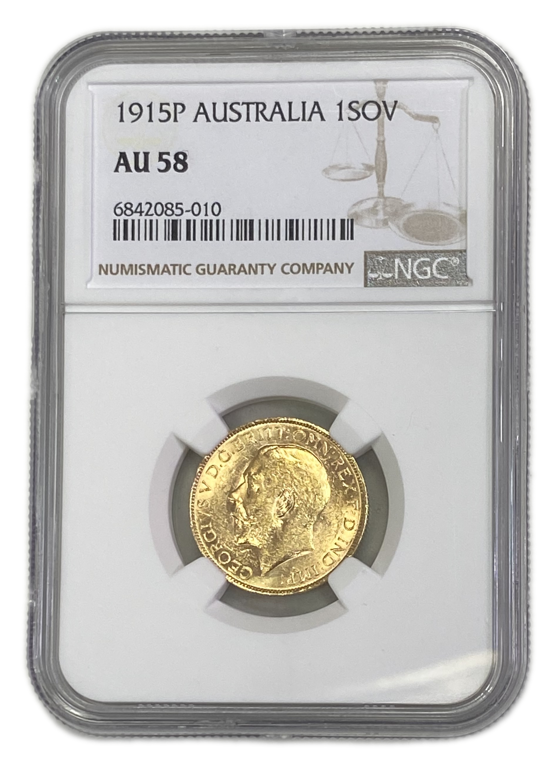 England (Great Britain) – Australia Perth – 1 Sovereign 1915 P – Edward VII – NGC AU 58 - Gold 917, 7.988g - 1 0