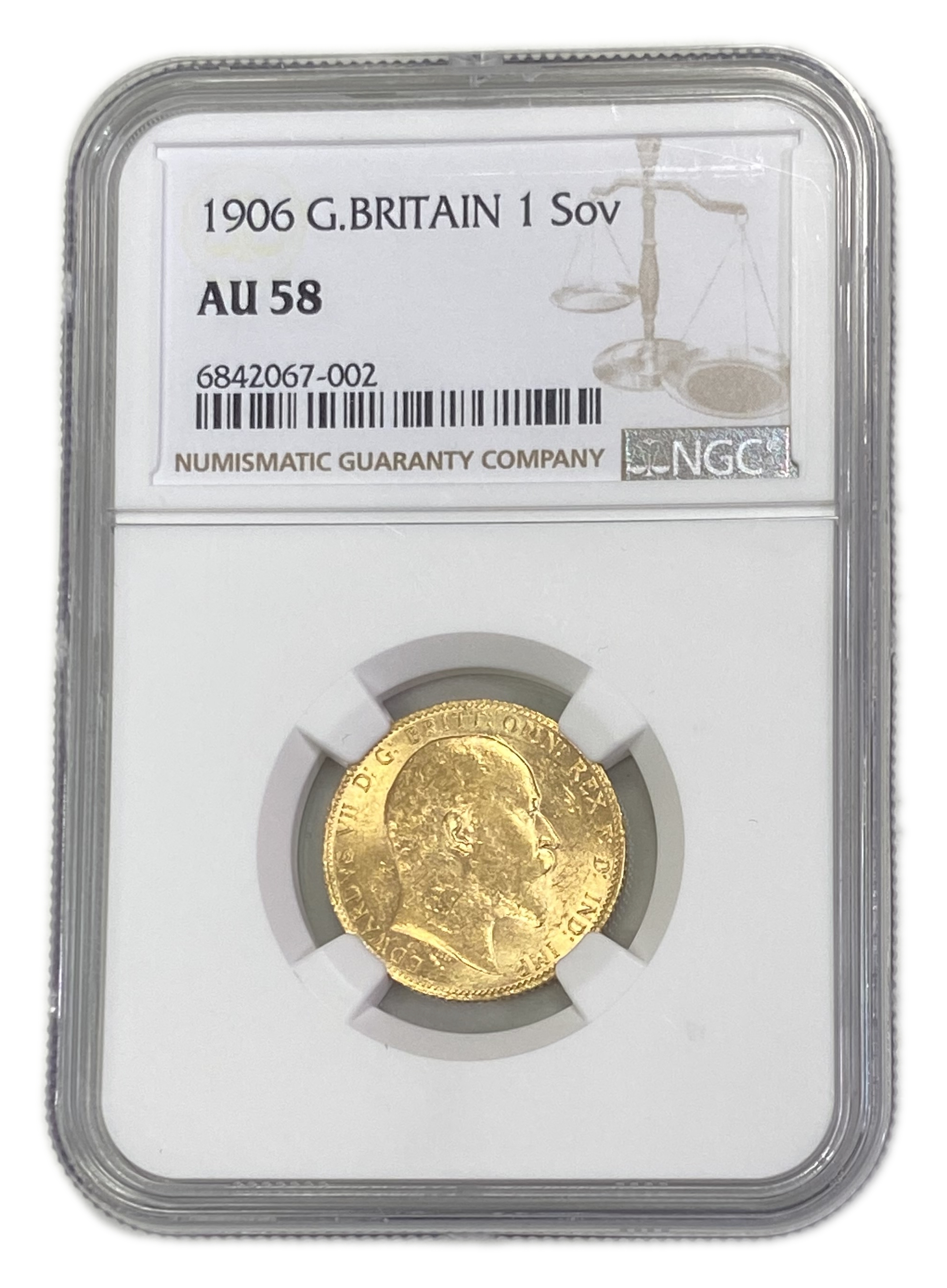 England (Great Britain) – 1 Sovereign 1906 – Edward VII – NGC AU 58 - Gold 917, 7.988g - 1 0