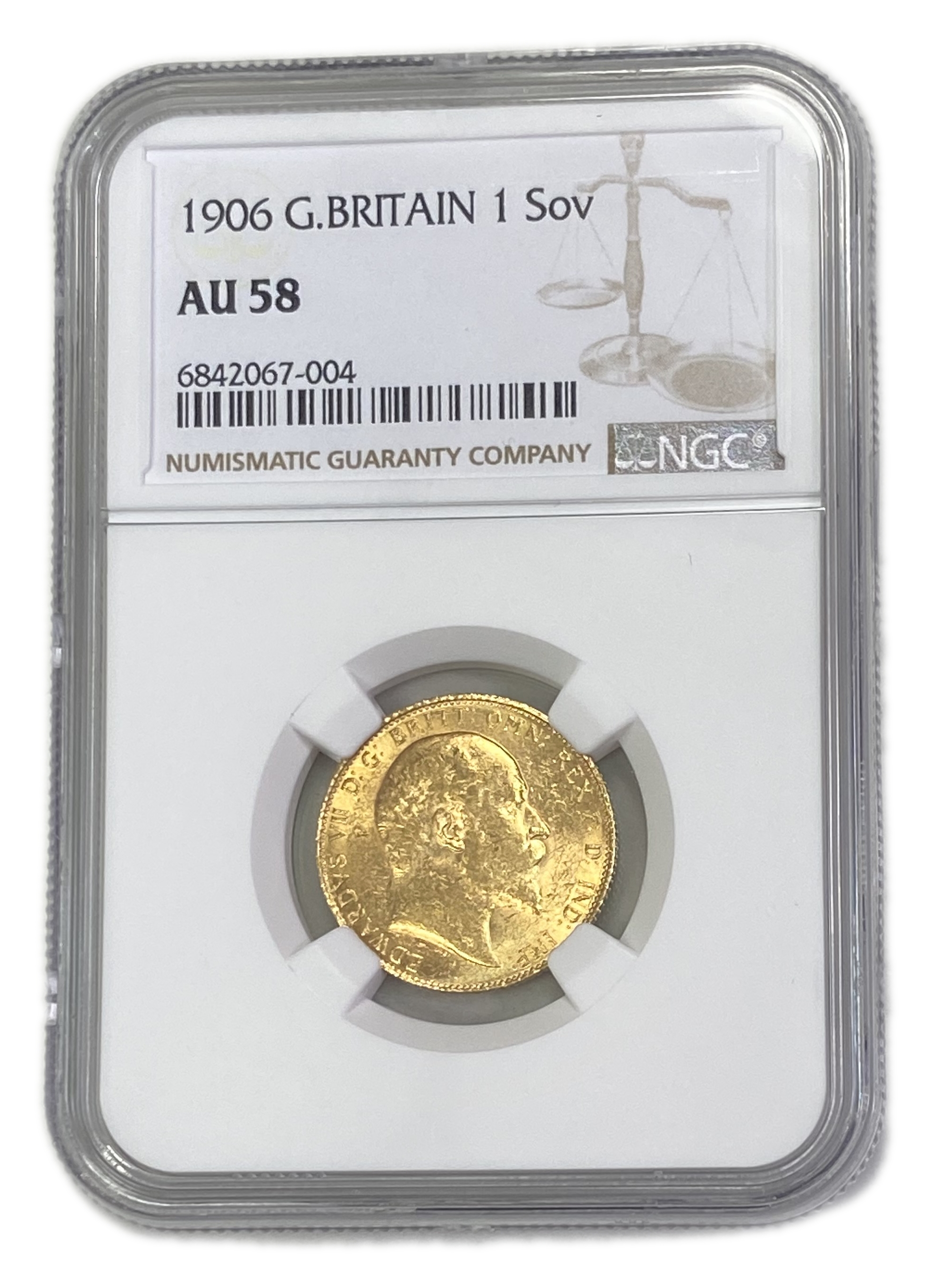 England (Great Britain) – 1 Sovereign 1906 – Edward VII – NGC AU 58 - Gold 917, 7.988g - 1 0