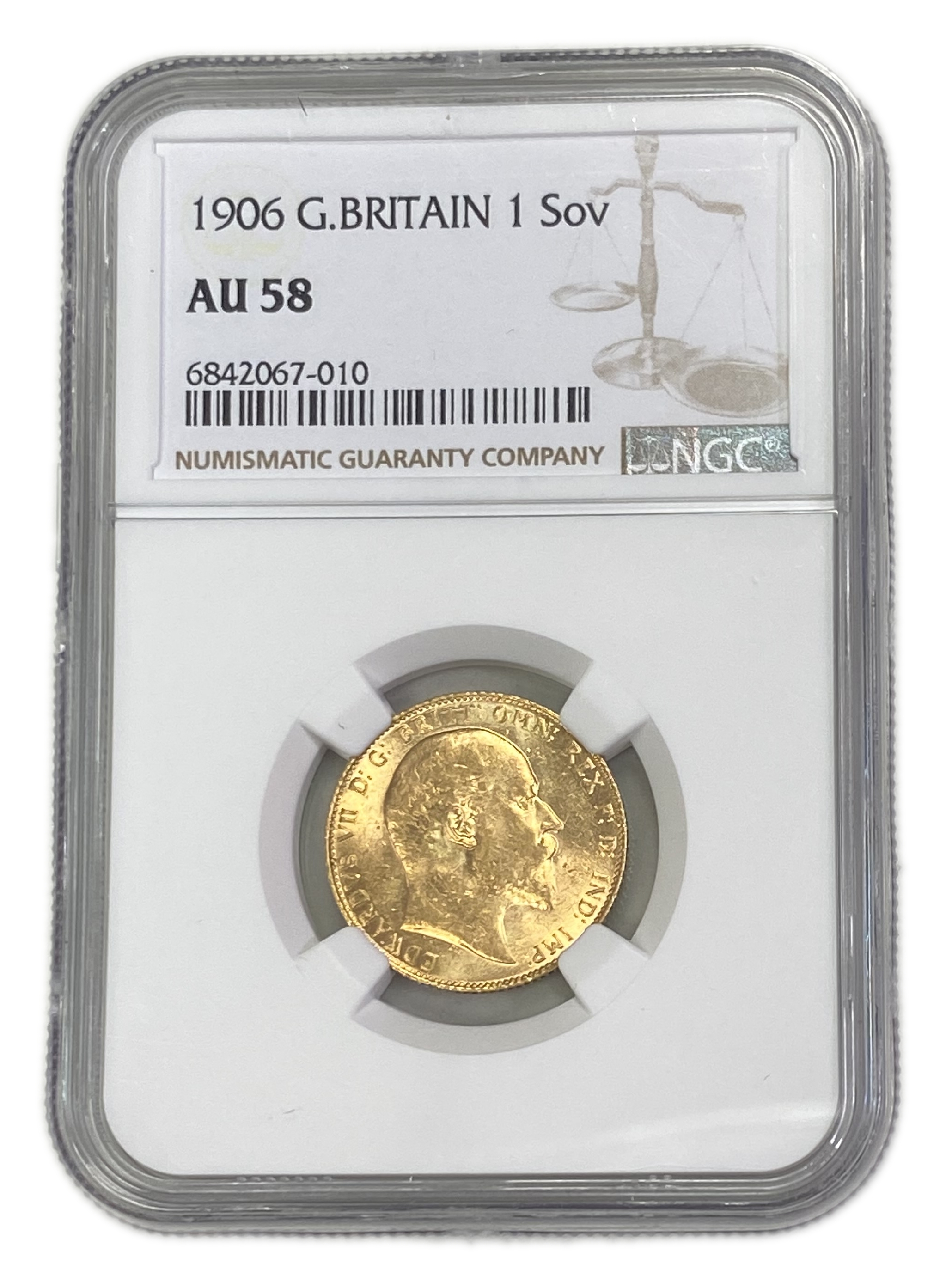 England (Great Britain) – 1 Sovereign 1906 – Edward VII – NGC AU 58 - Gold 917, 7.988g - 1 0
