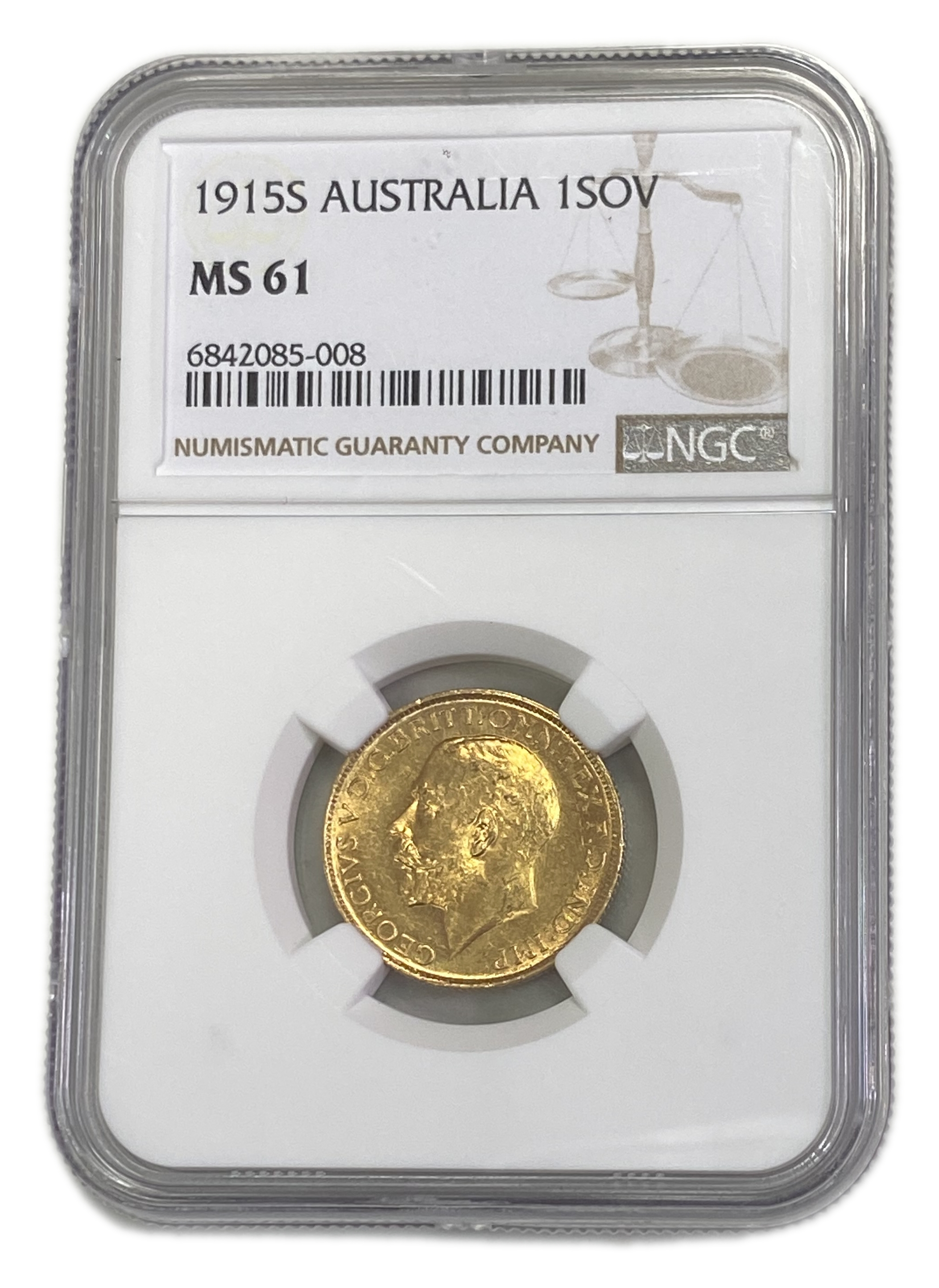 England (Great Britain) – Australia Sydney – 1 Sovereign 1915 S – Edward VII – NGC MS 61 - Gold 917, 7.988g - 1 0