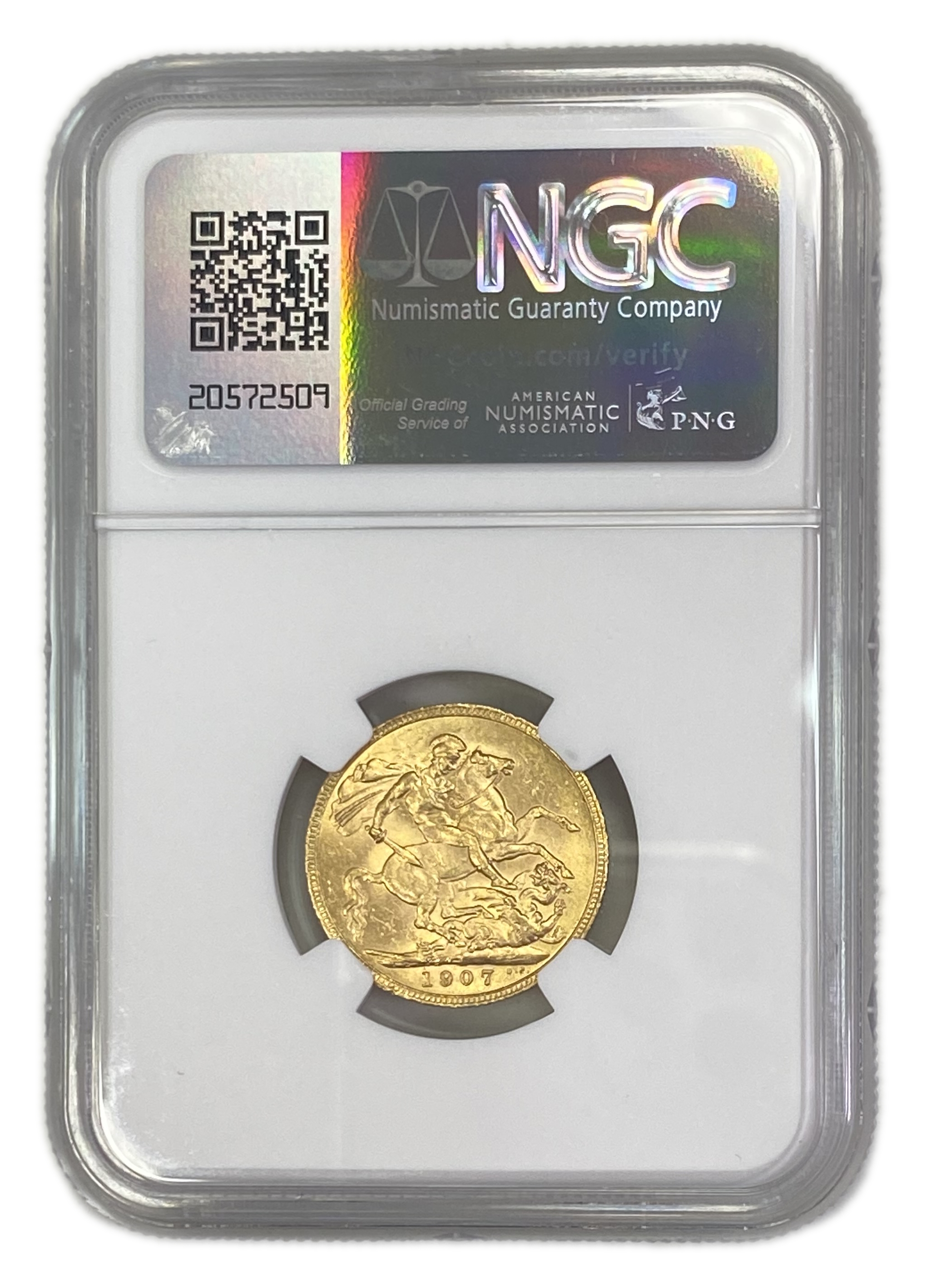 England (Great Britain) – 1 Sovereign 1907 – Edward VII – NGC MS 62 - Gold 917, 7.988g - 1 1