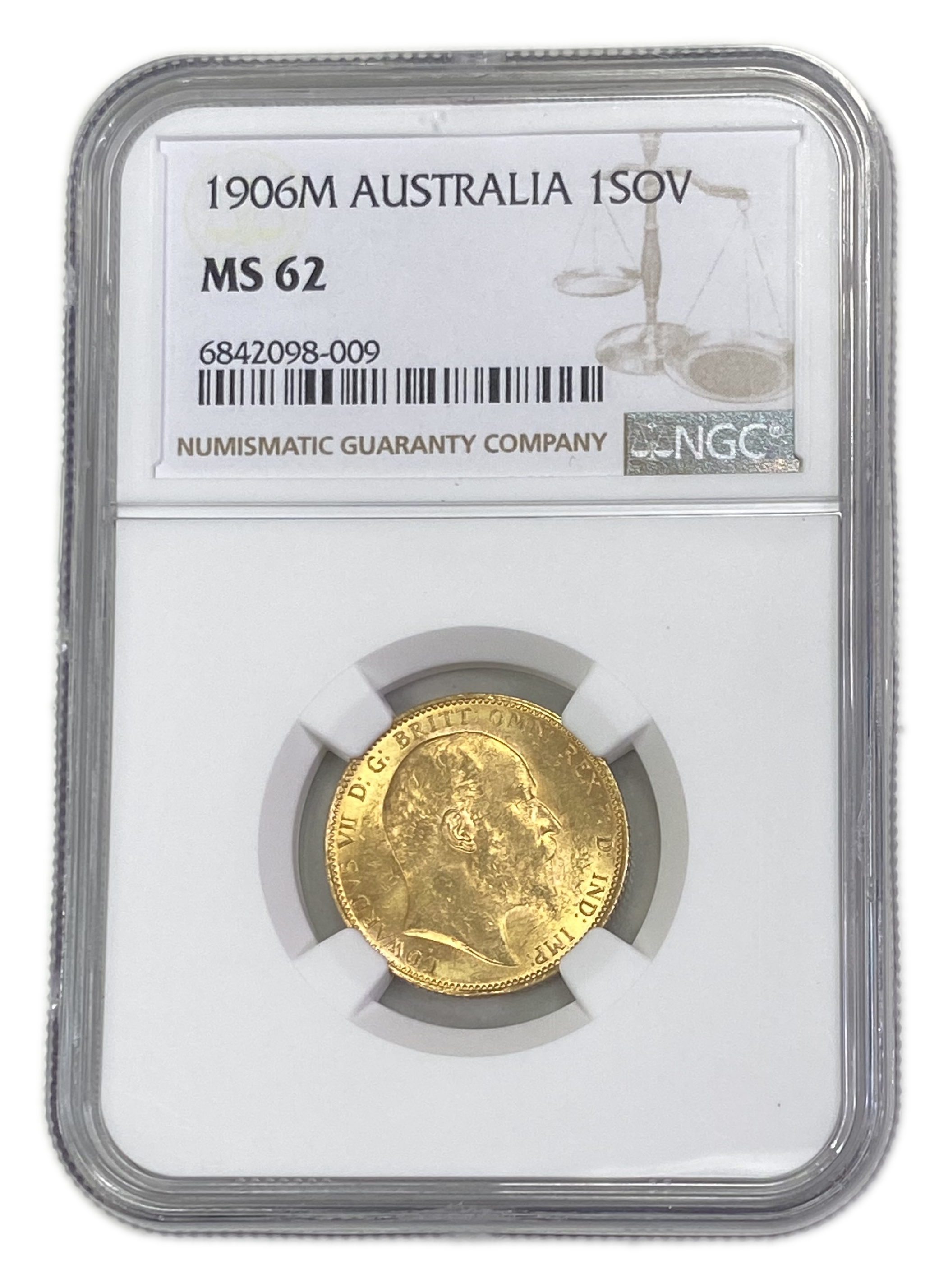 England (Great Britain) – Australia Melbourne – 1 Sovereign 1906 M – Edward VII – NGC MS 62 - Gold 917, 7.988g - 1 0