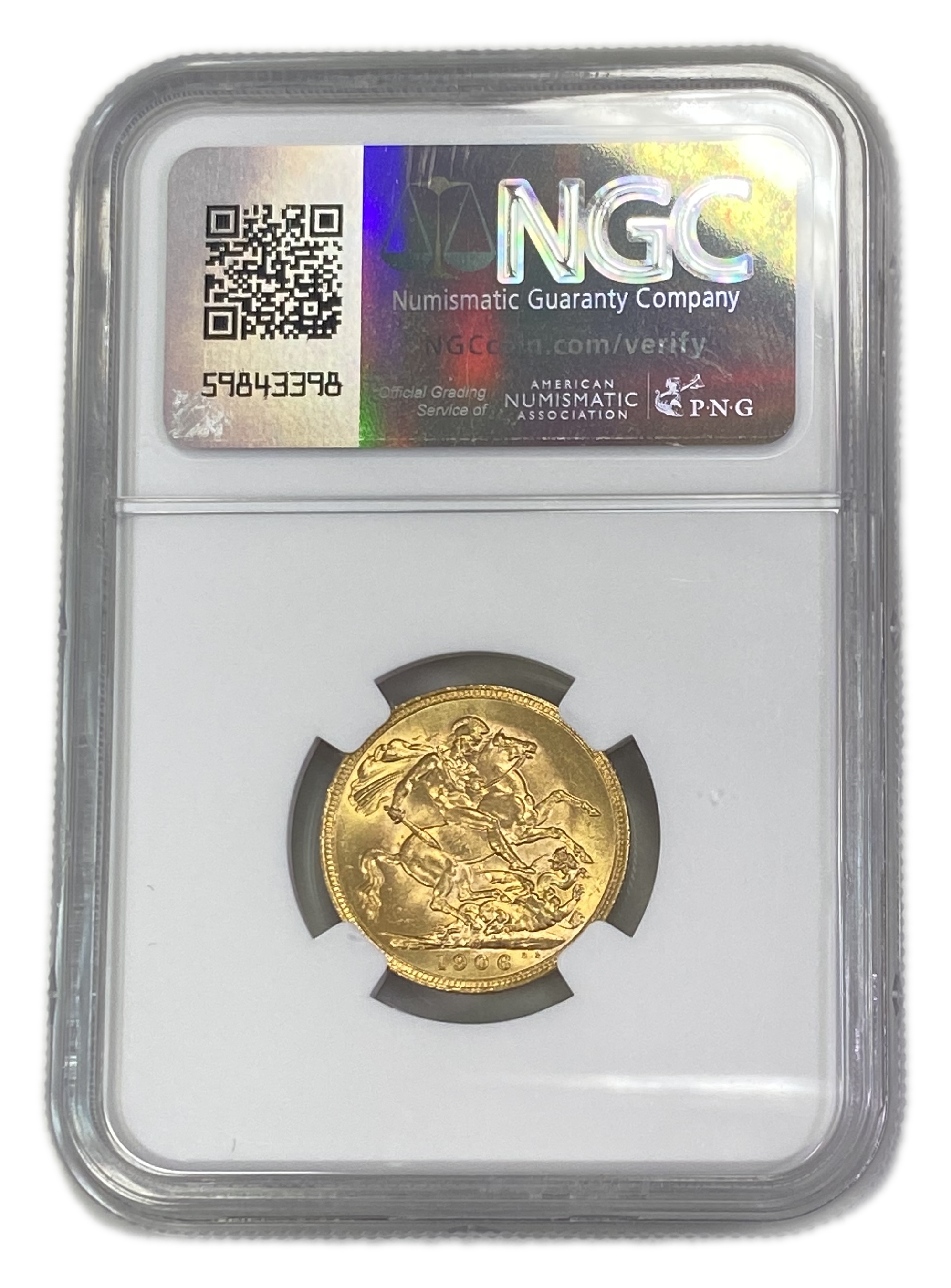 England (Great Britain) – Australia Melbourne – 1 Sovereign 1906 M – Edward VII – NGC MS 62 - Gold 917, 7.988g - 1 1